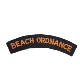 RARE WW2 Embroidered Shoulder Title – BEACH ORDNANCE