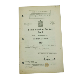 Field Service Pocket Book – Abbreviations 1943