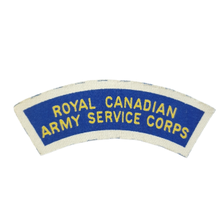 Royal Canadian Army Service Corps – Printed Shoulder Title