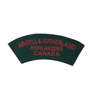 Argyll & Sutherland Highlanders Of Canada – Printed Shoulder Title