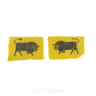 11th Armoured Division – Pair Of Embroidered Patches