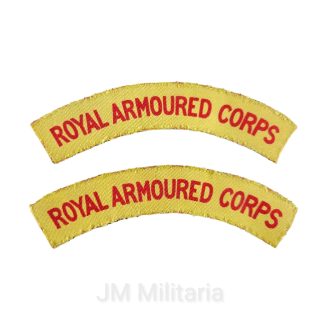 Royal Armoured Corps – Pair Of Printed Shoulder Titles