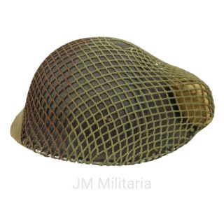British (Canadian) MkIII Helmet With Two-tone Woven Camouflage Net