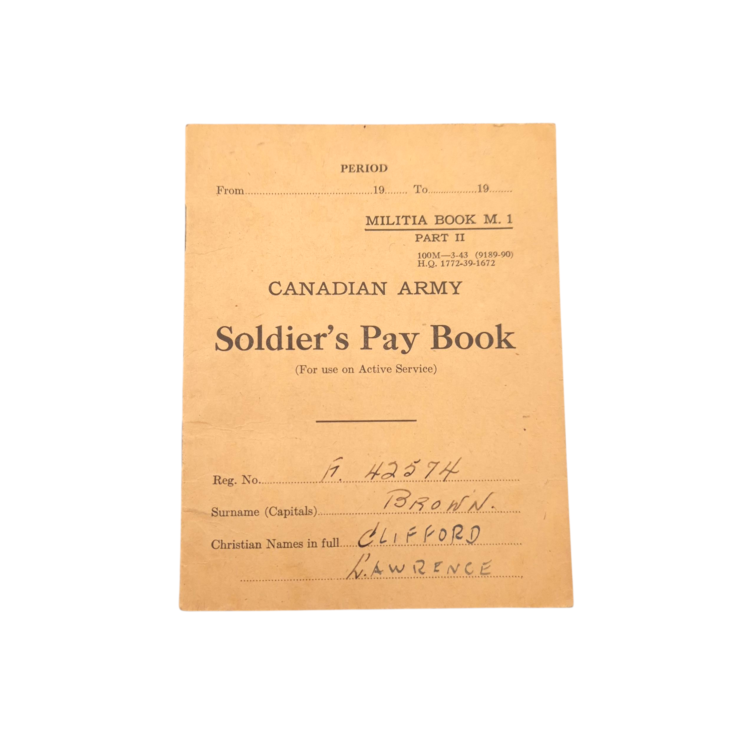 Canadian Medal Grouping – Private C.L. BROWN - West Nova Scotia Regiment - Image 8