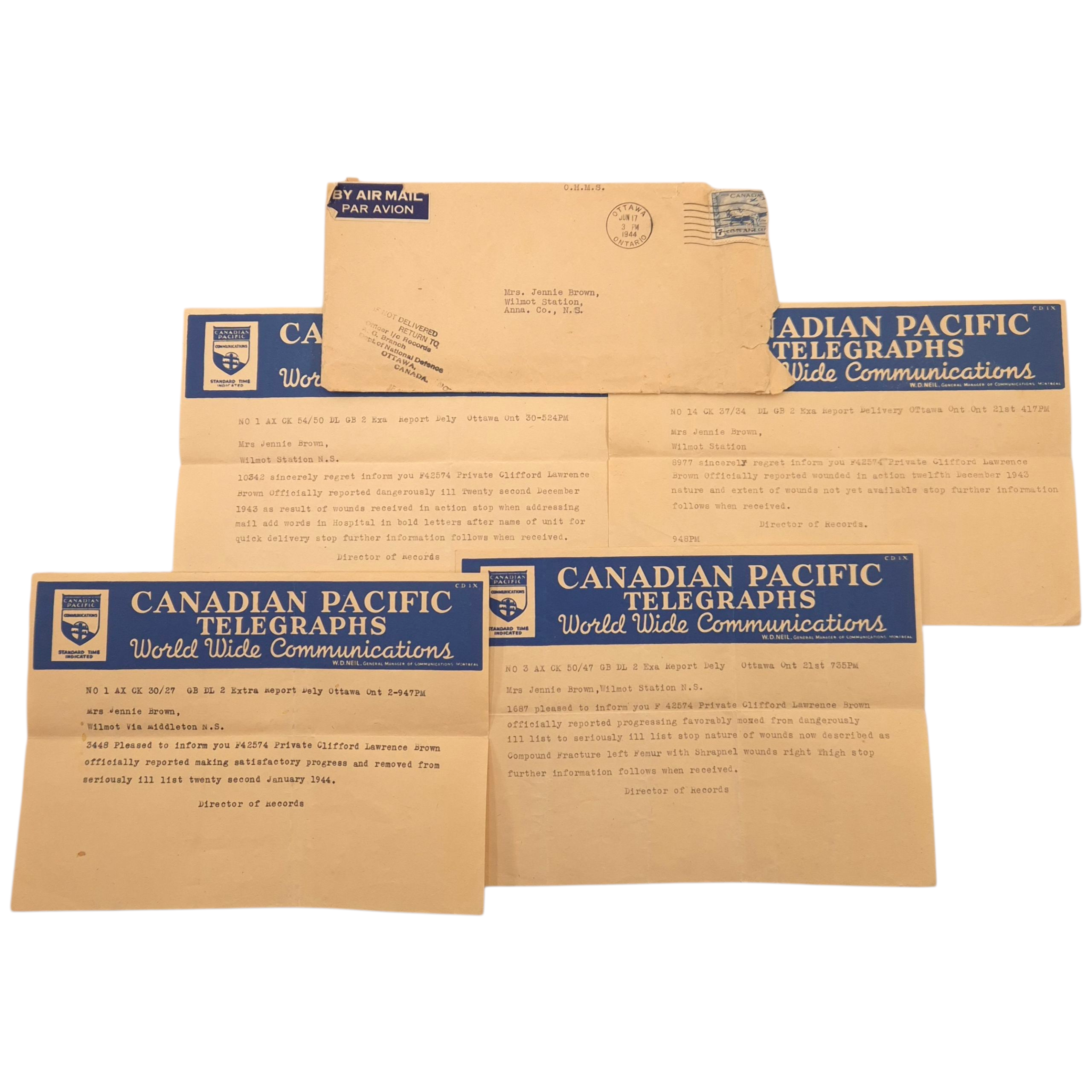 Canadian Medal Grouping – Private C.L. BROWN - West Nova Scotia Regiment - Image 9