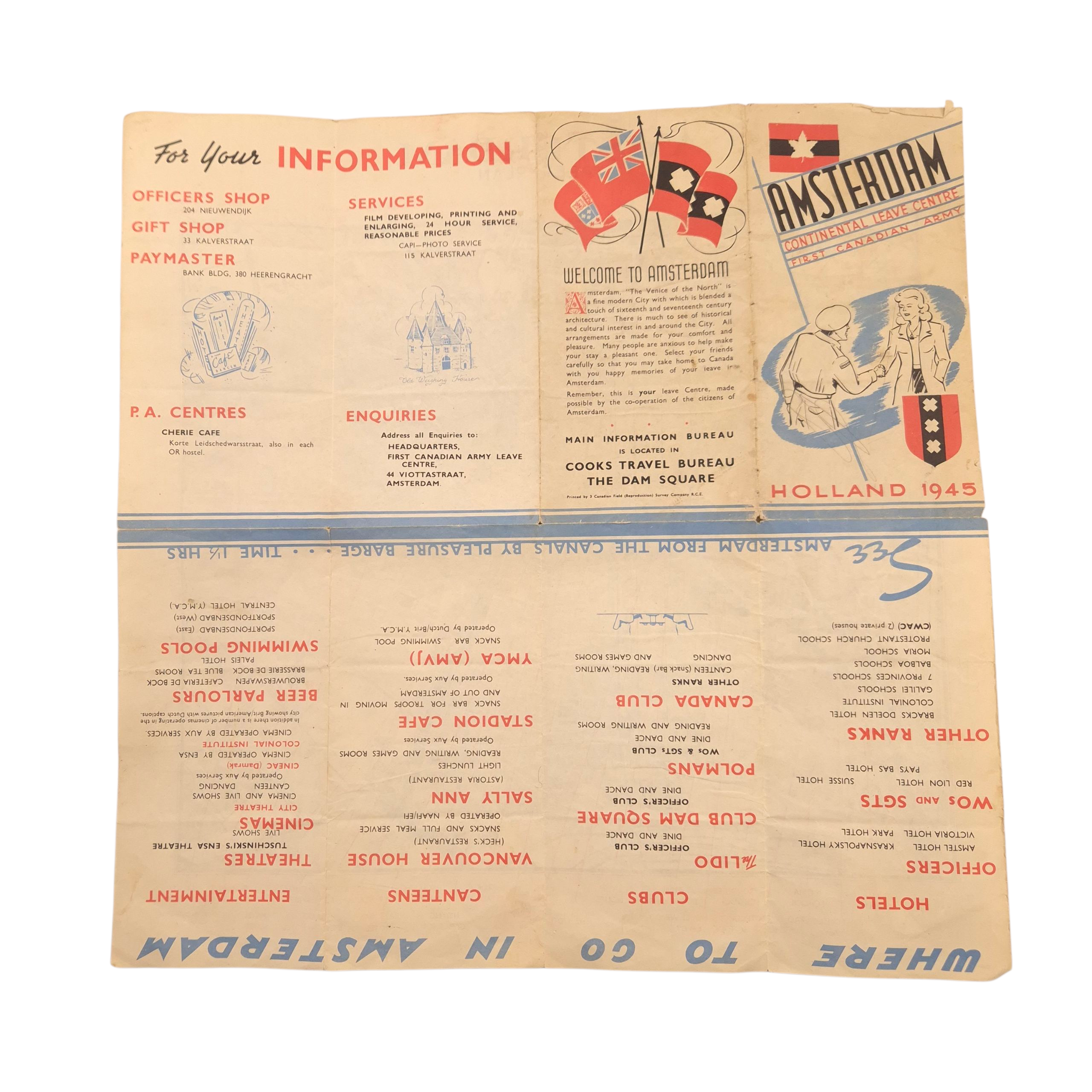 Official Guide Map for Canadian Troops in Amsterdam - Image 3