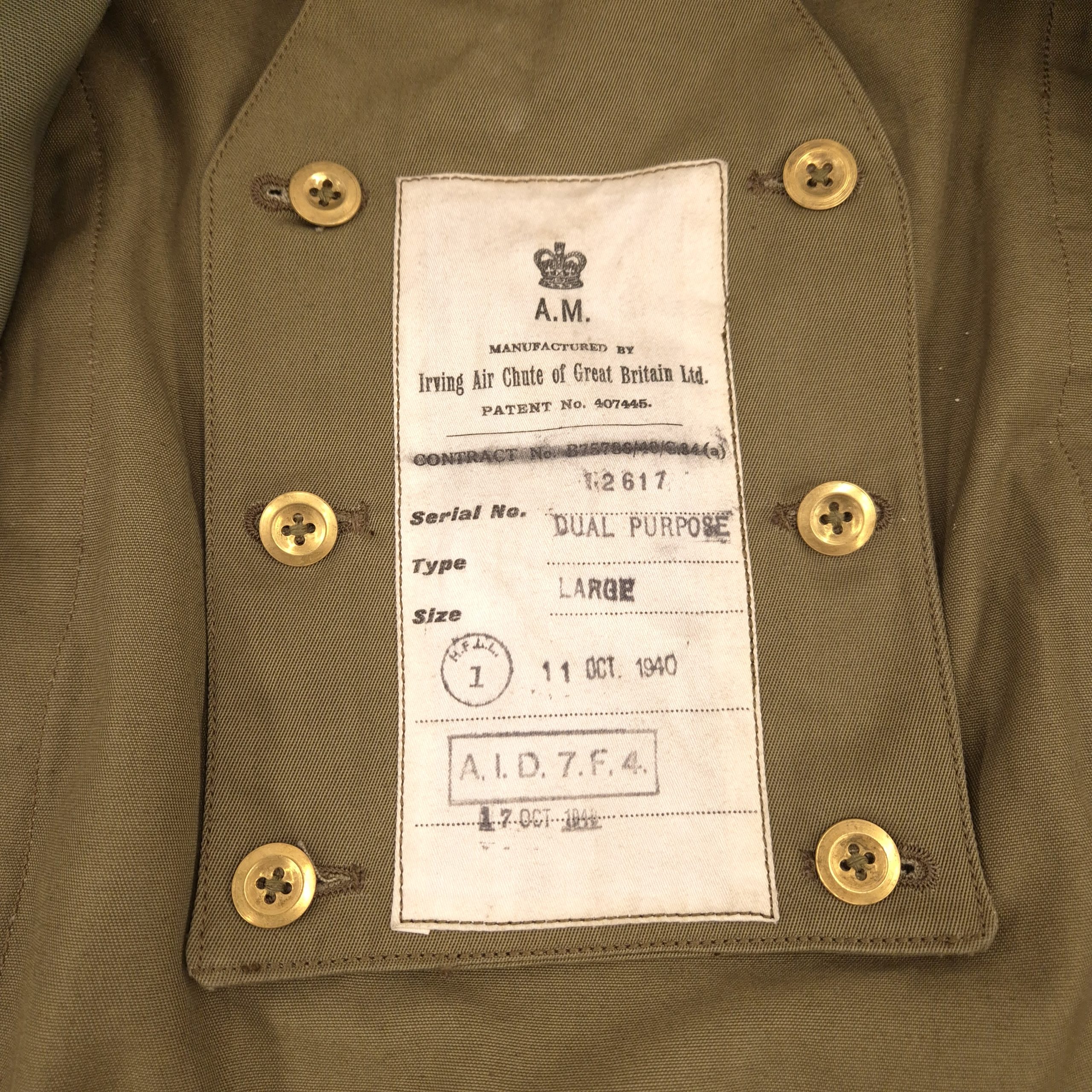 RAF Irving Combined Pattern Flying Suit - Dated 1940 - Image 5