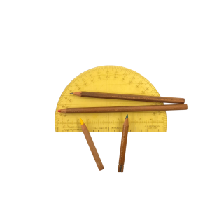 British Map Reading Protractor with Pencils