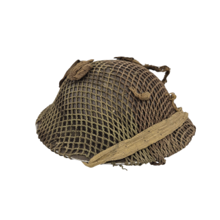British MkII helmet with original camouflage net