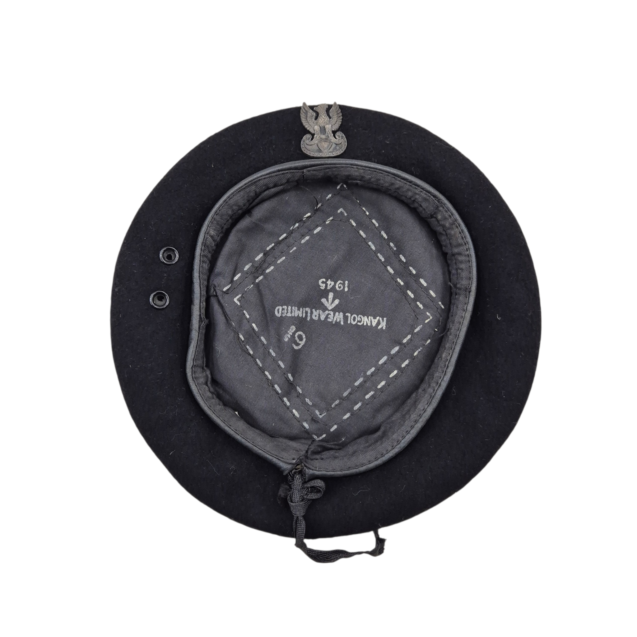 British RAC Beret with Polish cap badge - 1945