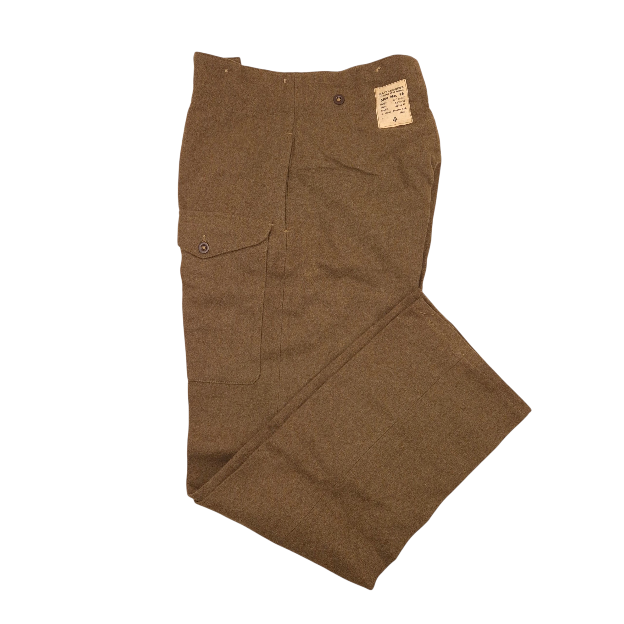 British P40 Battle Dress Trousers - Dated 1943
