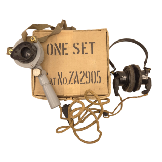 British/Canadian Headphones and Microphone in cardboard-box