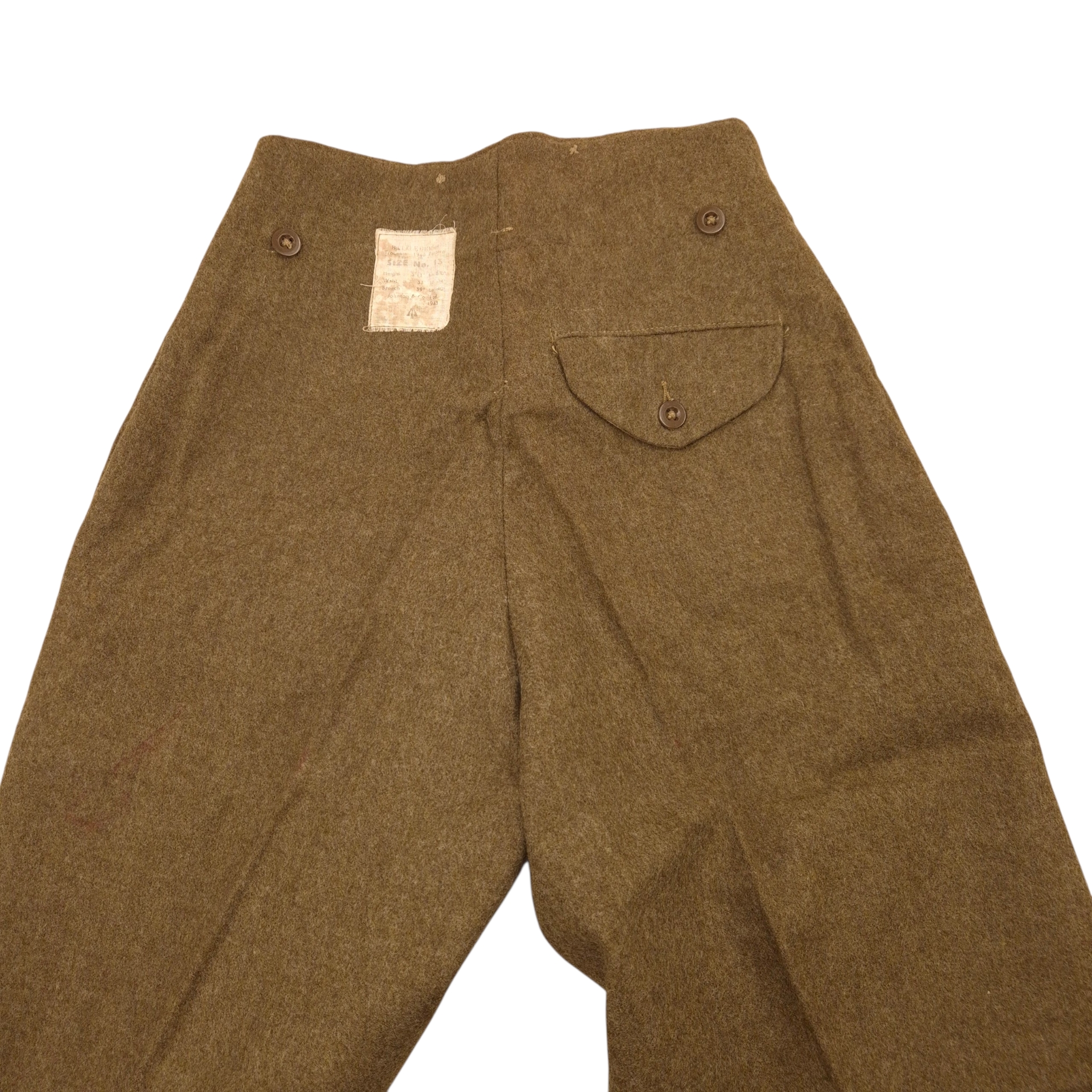 British P40 Battle Dress Trousers - Dated 1943 - Image 5