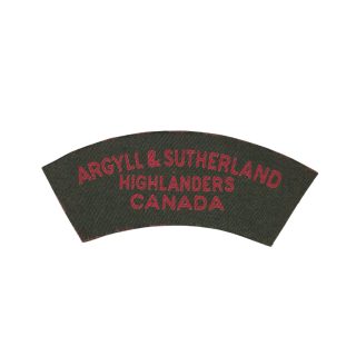 Argyll & Sutherland Highlanders of Canada – Printed shoulder title