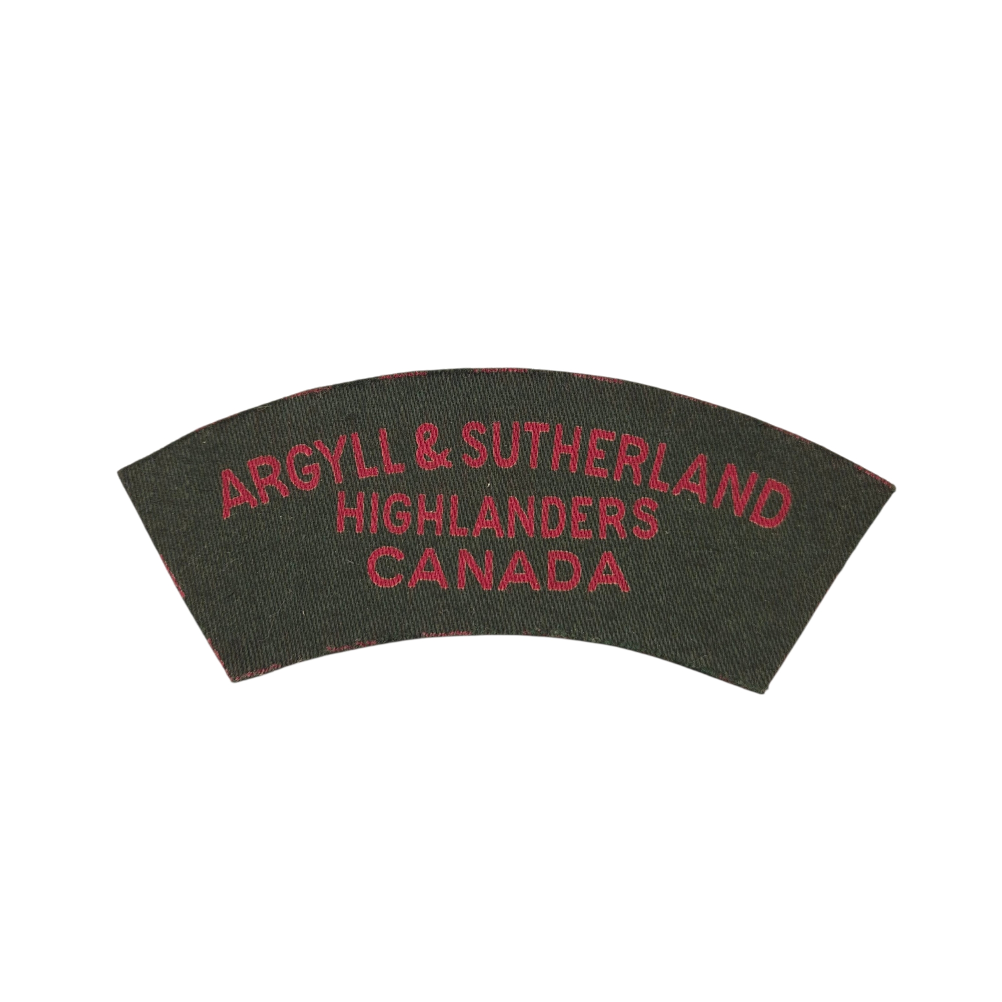Argyll & Sutherland Highlanders of Canada - Printed shoulder title