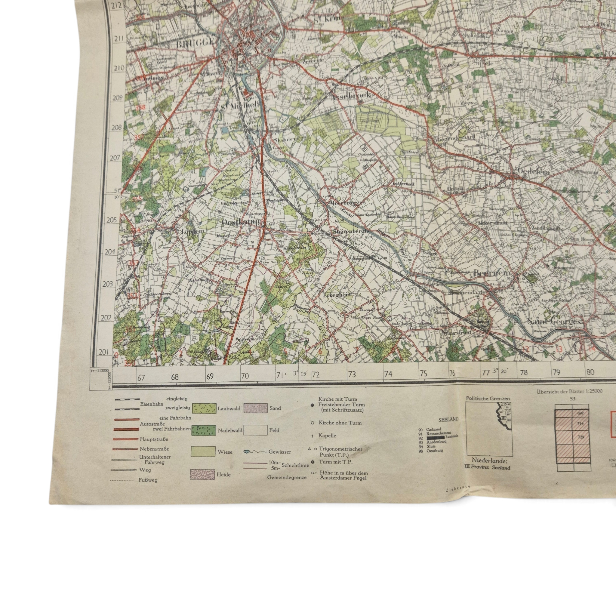 German Truppenkarte Map, sheet 53, Sluis - Ramskappele, Brugge, Maldegem - Image 6