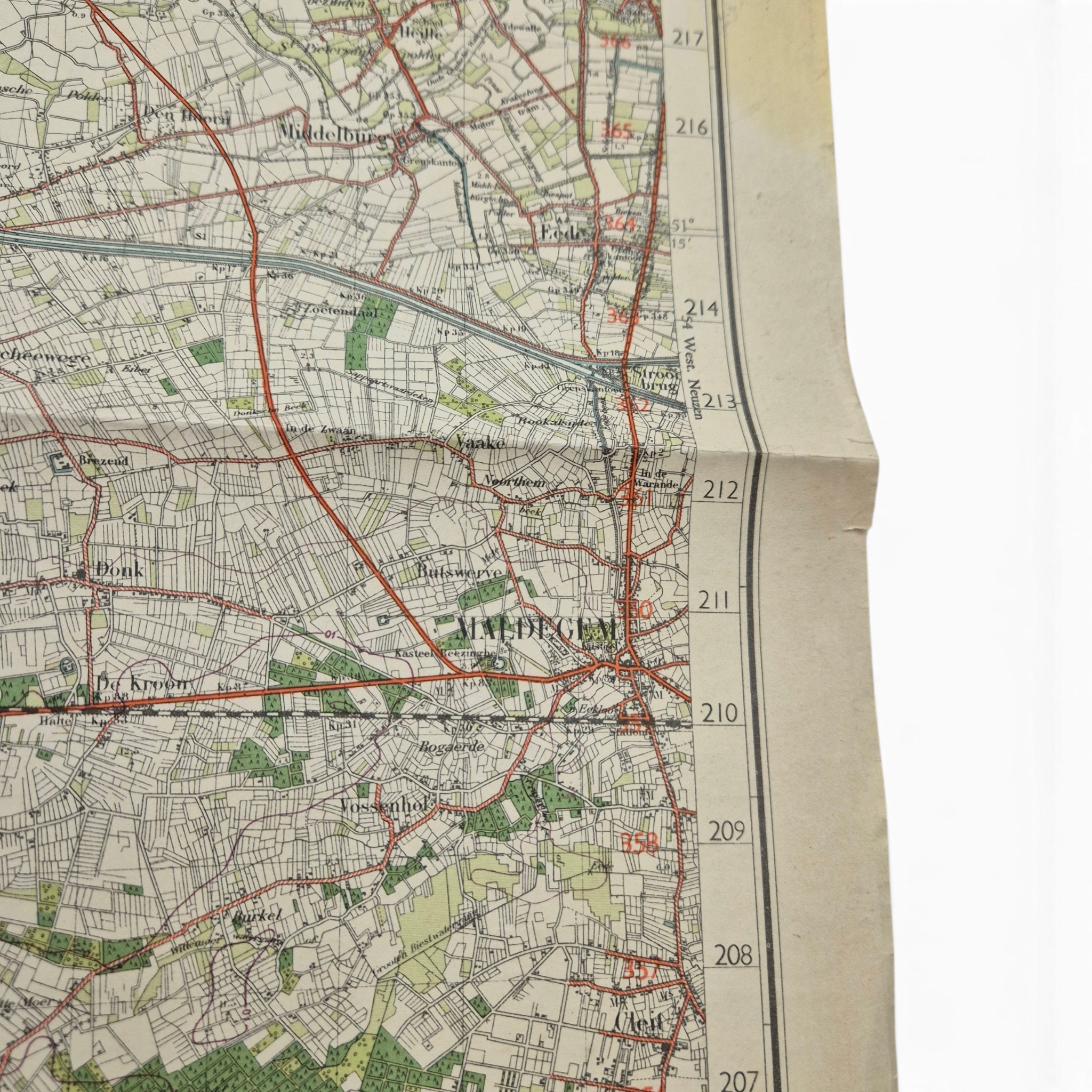 German Truppenkarte Map, sheet 53, Sluis - Ramskappele, Brugge, Maldegem - Image 8