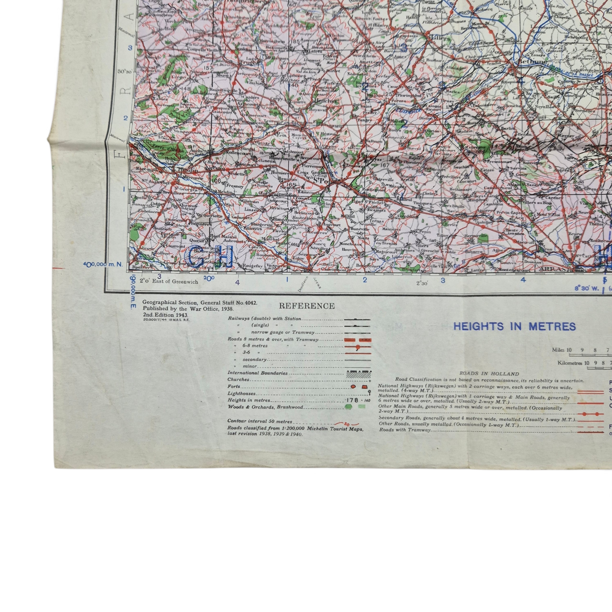 British/Canadian Army Map of Lille-Ghent 1943 - Image 3