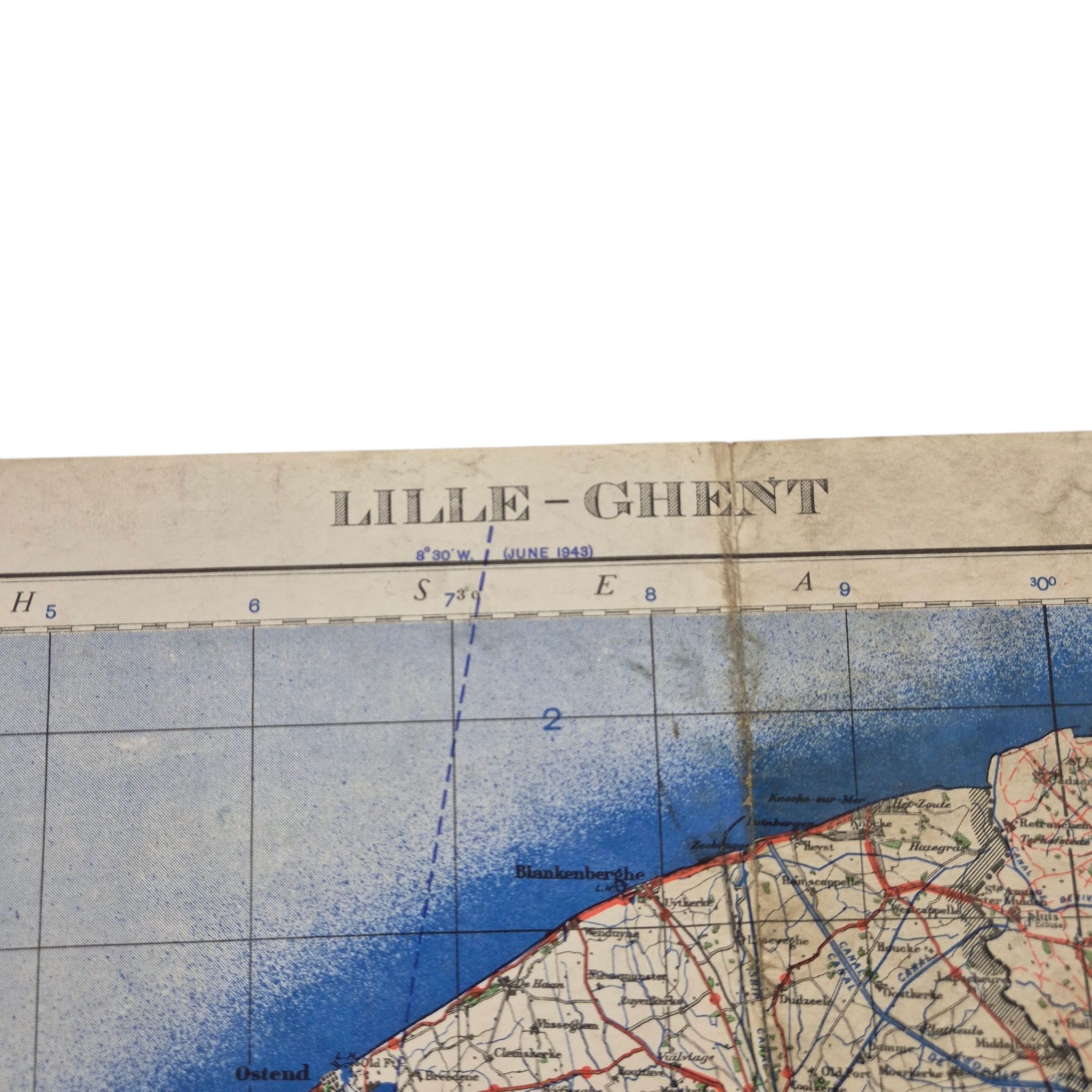 British/Canadian Army Map of Lille-Ghent 1943 - Image 2