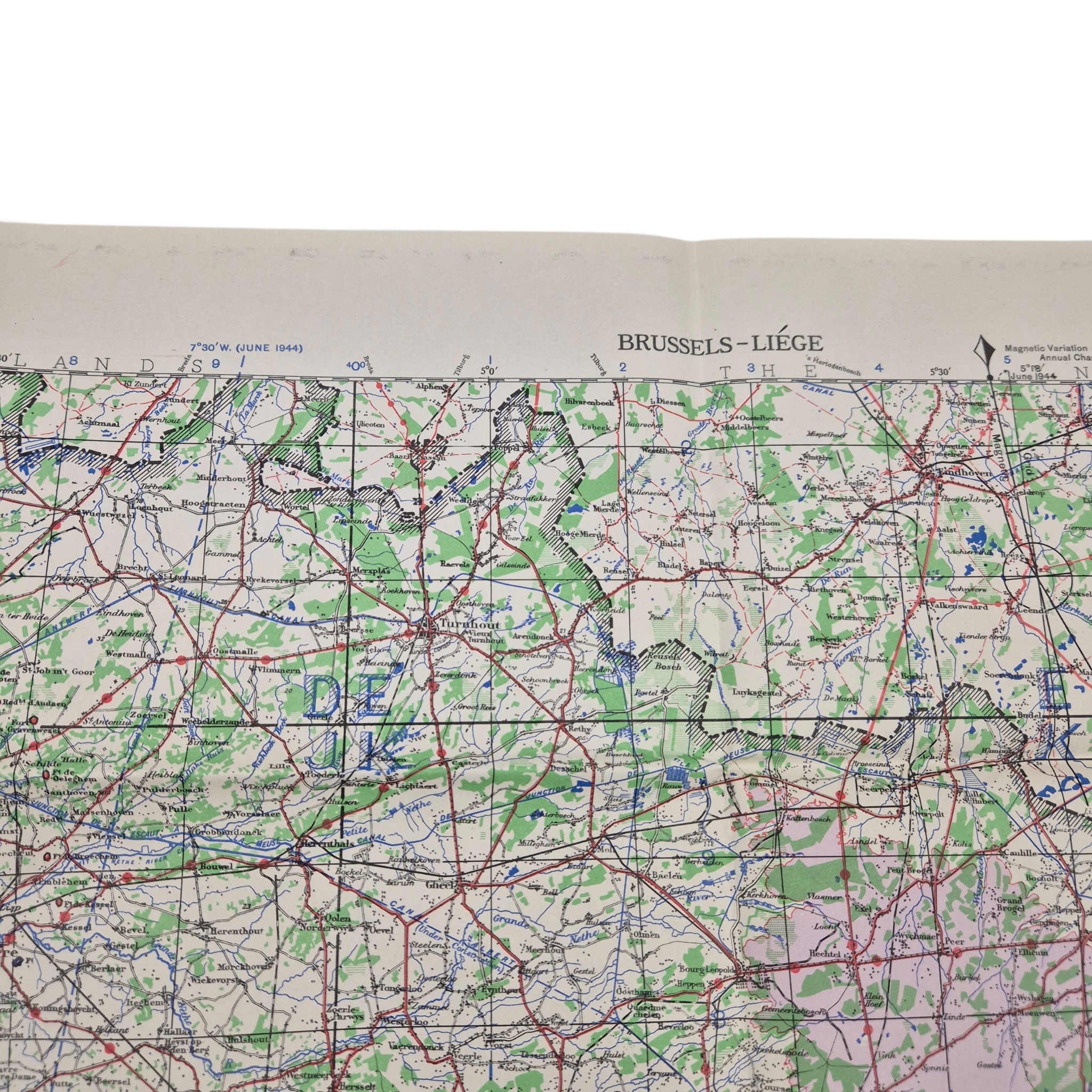 British/Canadian Army & Air Map of Brussels–Liège - 1944 - Image 2