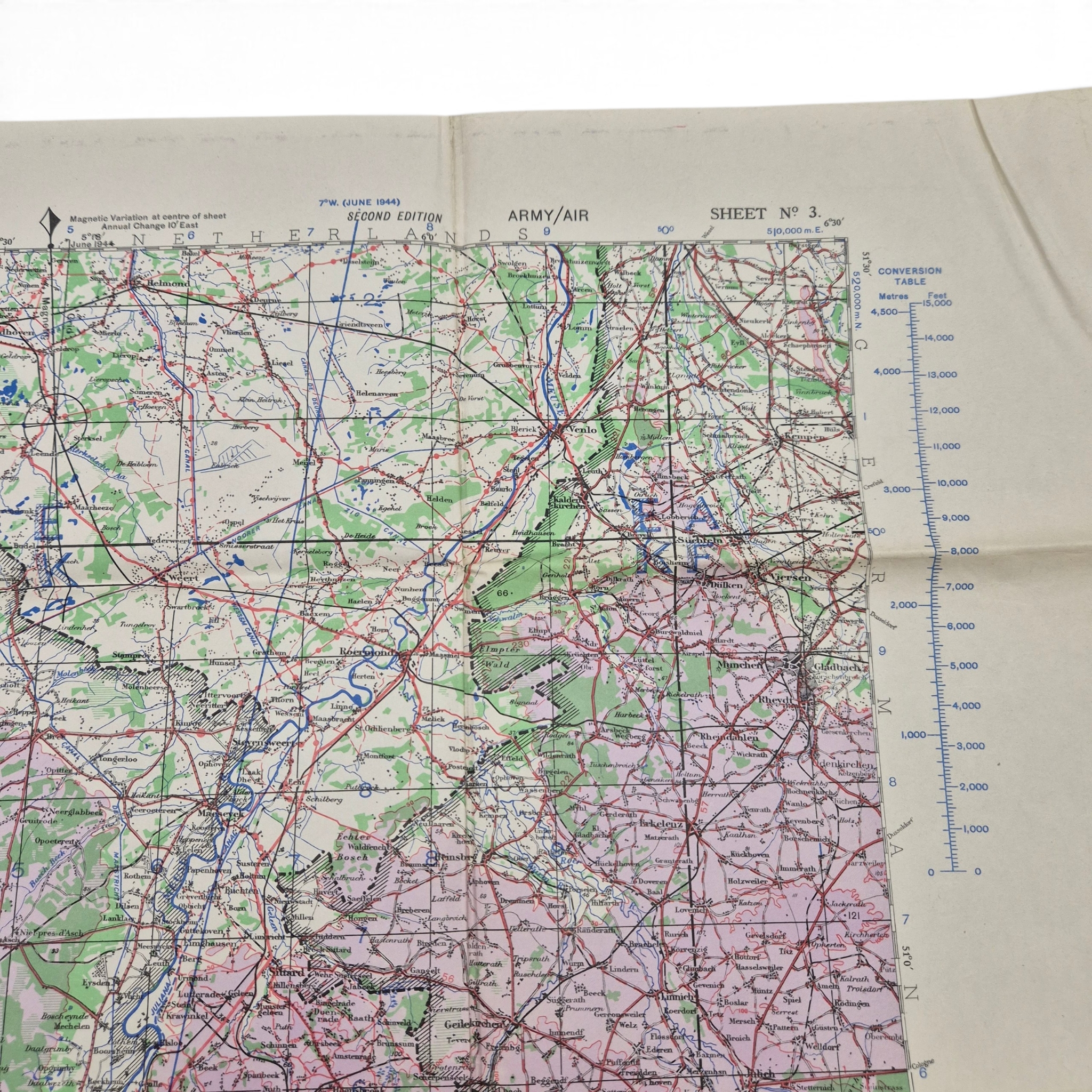 British/Canadian Army & Air Map of Brussels–Liège - 1944 - Image 4