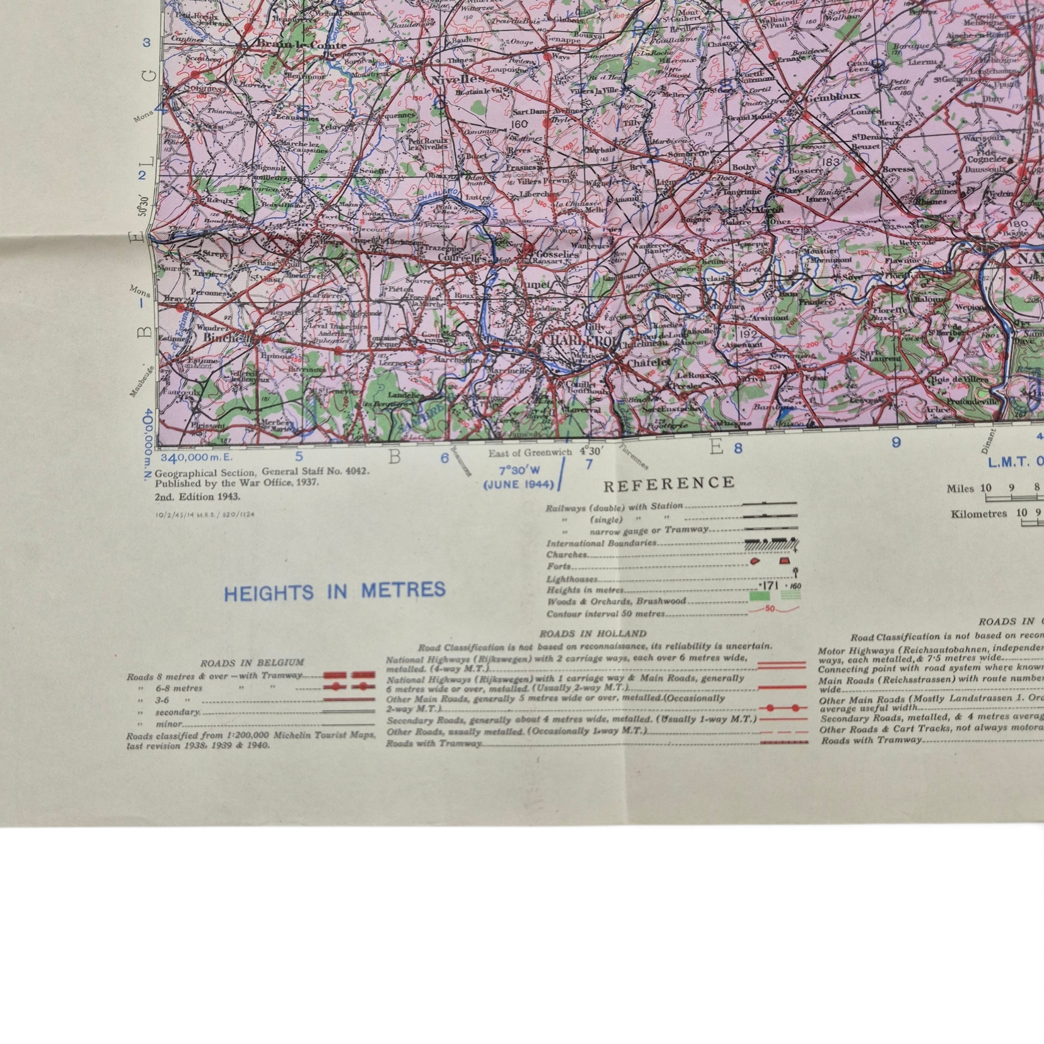 British/Canadian Army & Air Map of Brussels–Liège - 1944 - Image 3