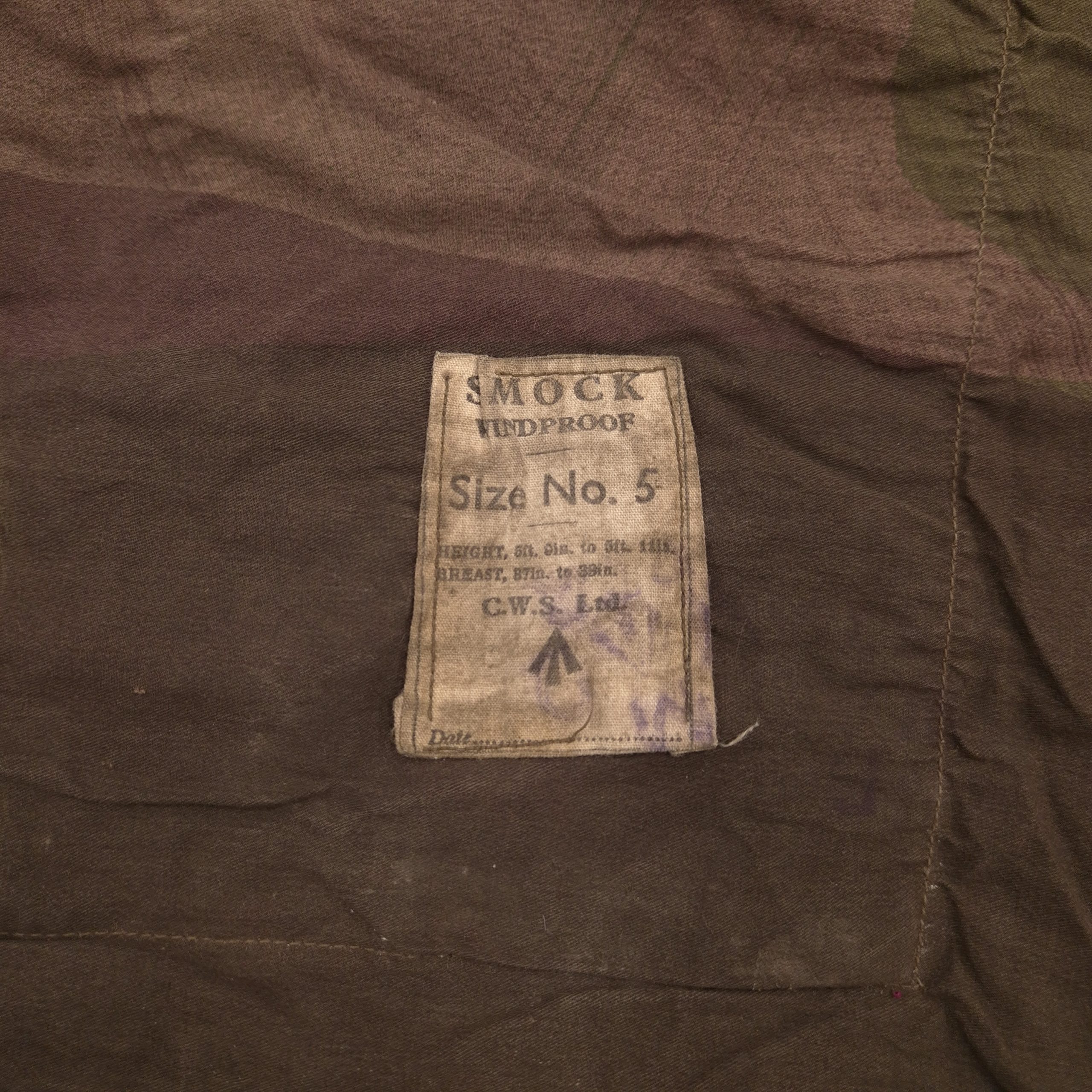 British Windproof Camouflaged Smock - C.W.S. 1944 - Image 3