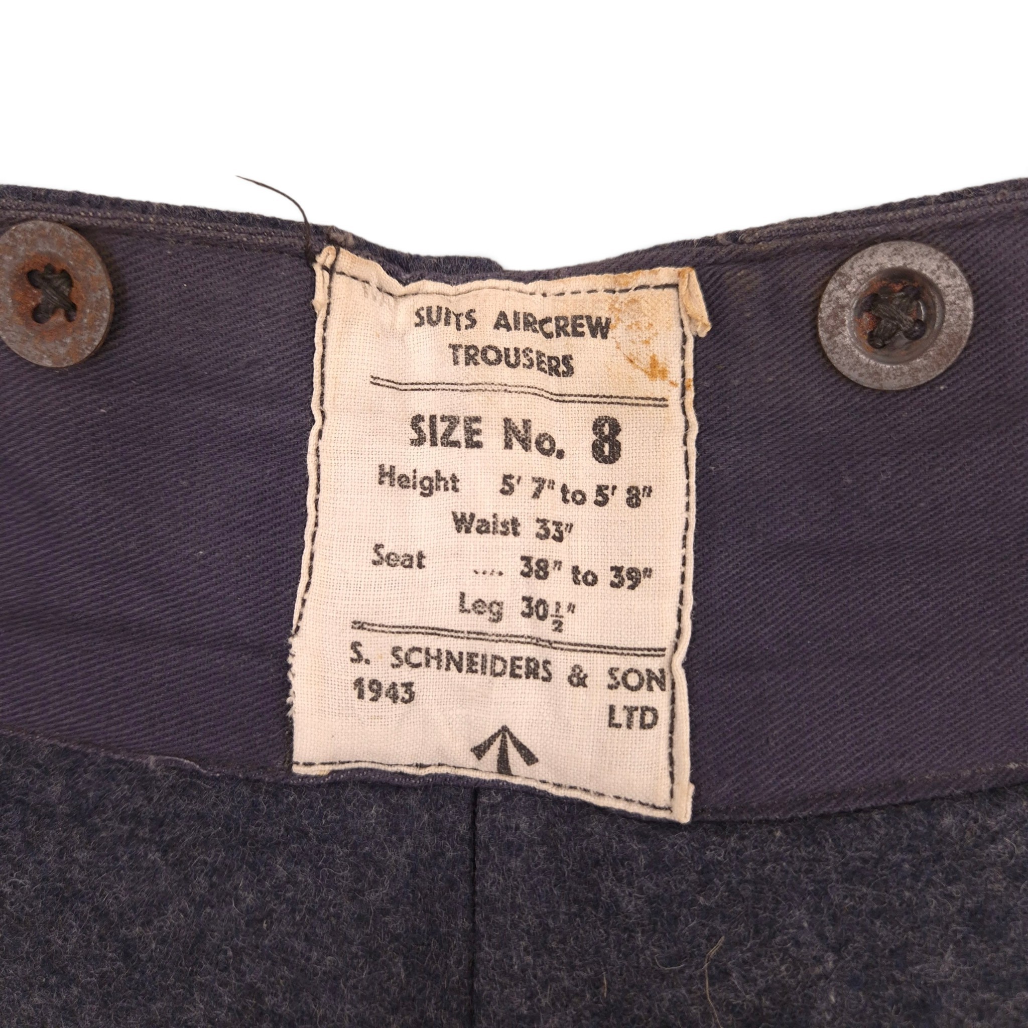 RAF Suits Aircrew Trousers - Dated 1943 - Image 2