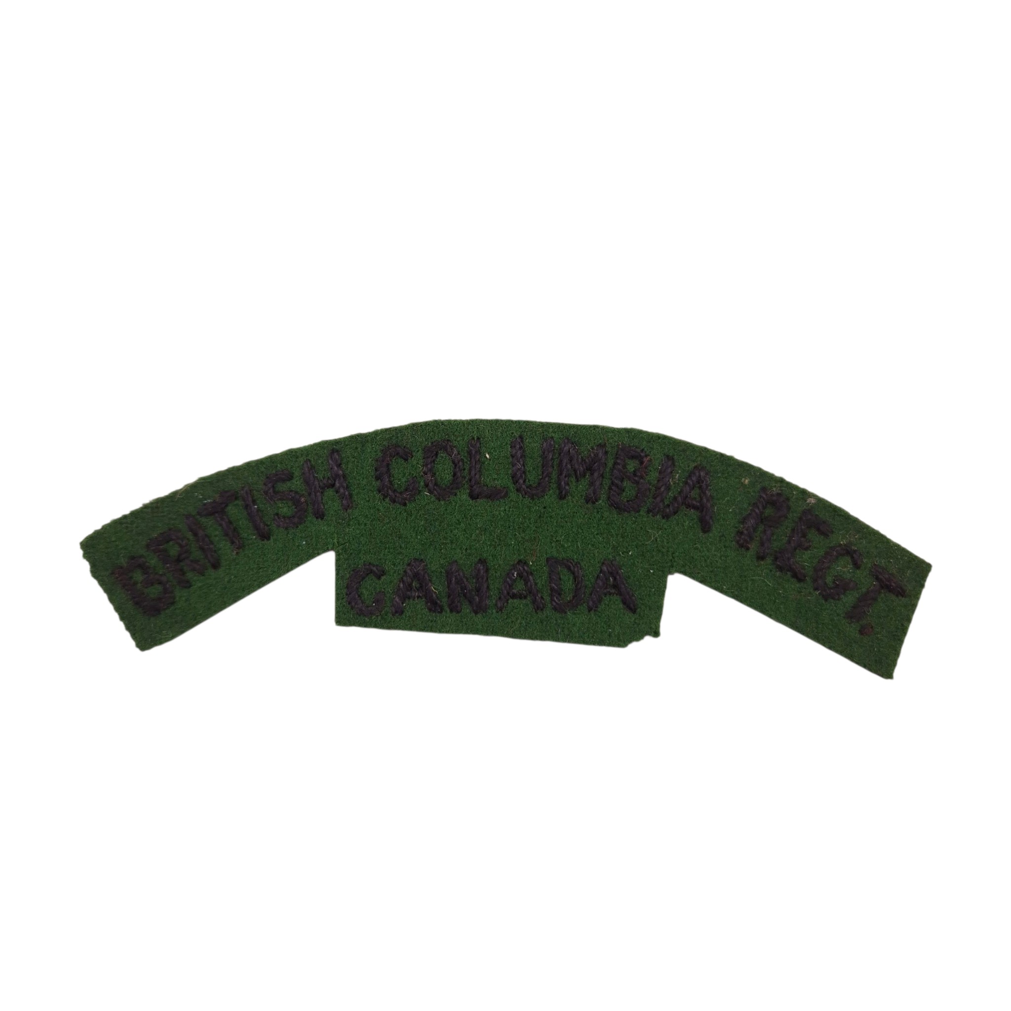 British Columbia Regiment - Embroidered shoulder title