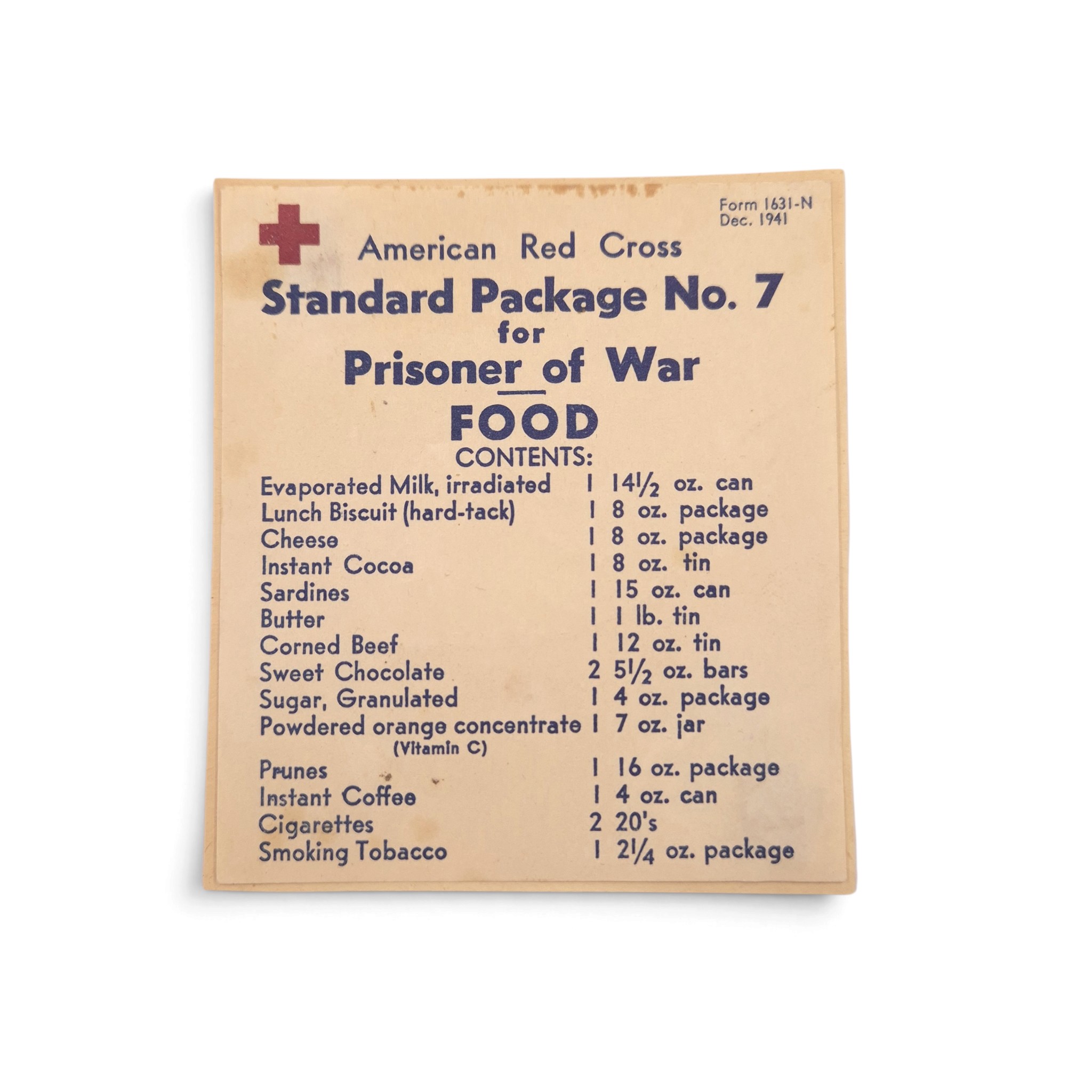 Prisoners of War Post - Including Red Cross POW food package lists - Image 4