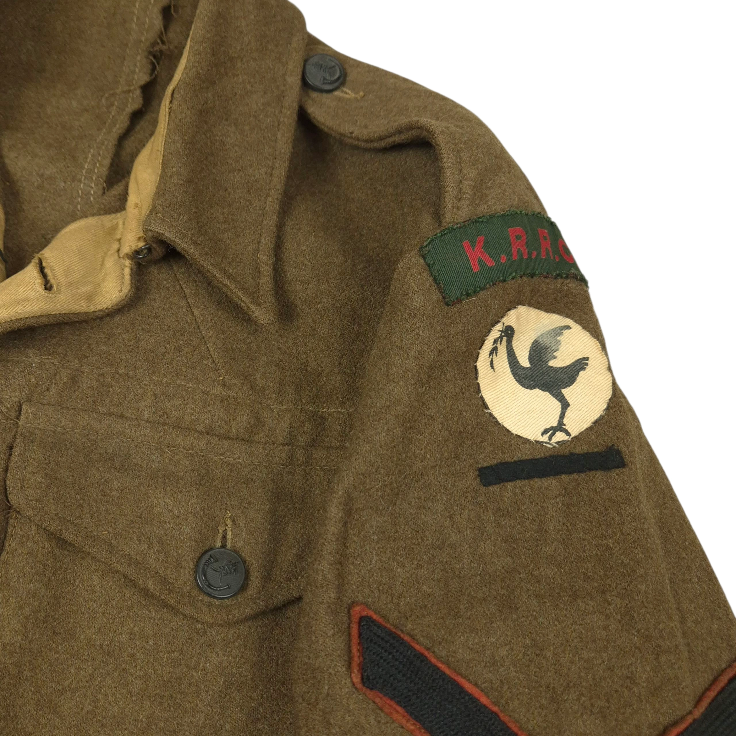 British P40 Battle Dress jacket - Corporal F. Milner - KRRC - Image 2