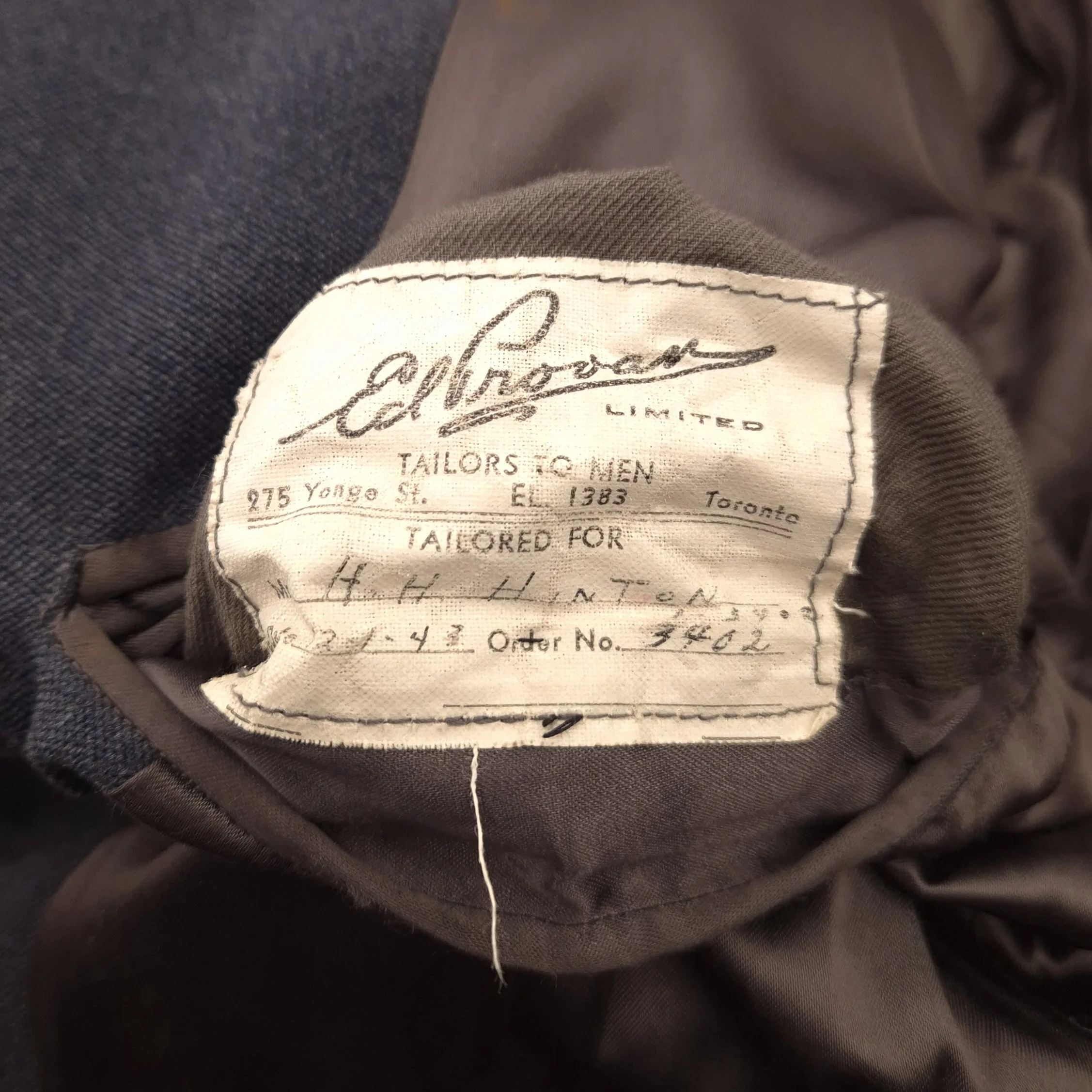 R.C.A.F. Jacket, Trousers and Cap – Named to Flight Lieutenant H.H. Hinton - Image 5