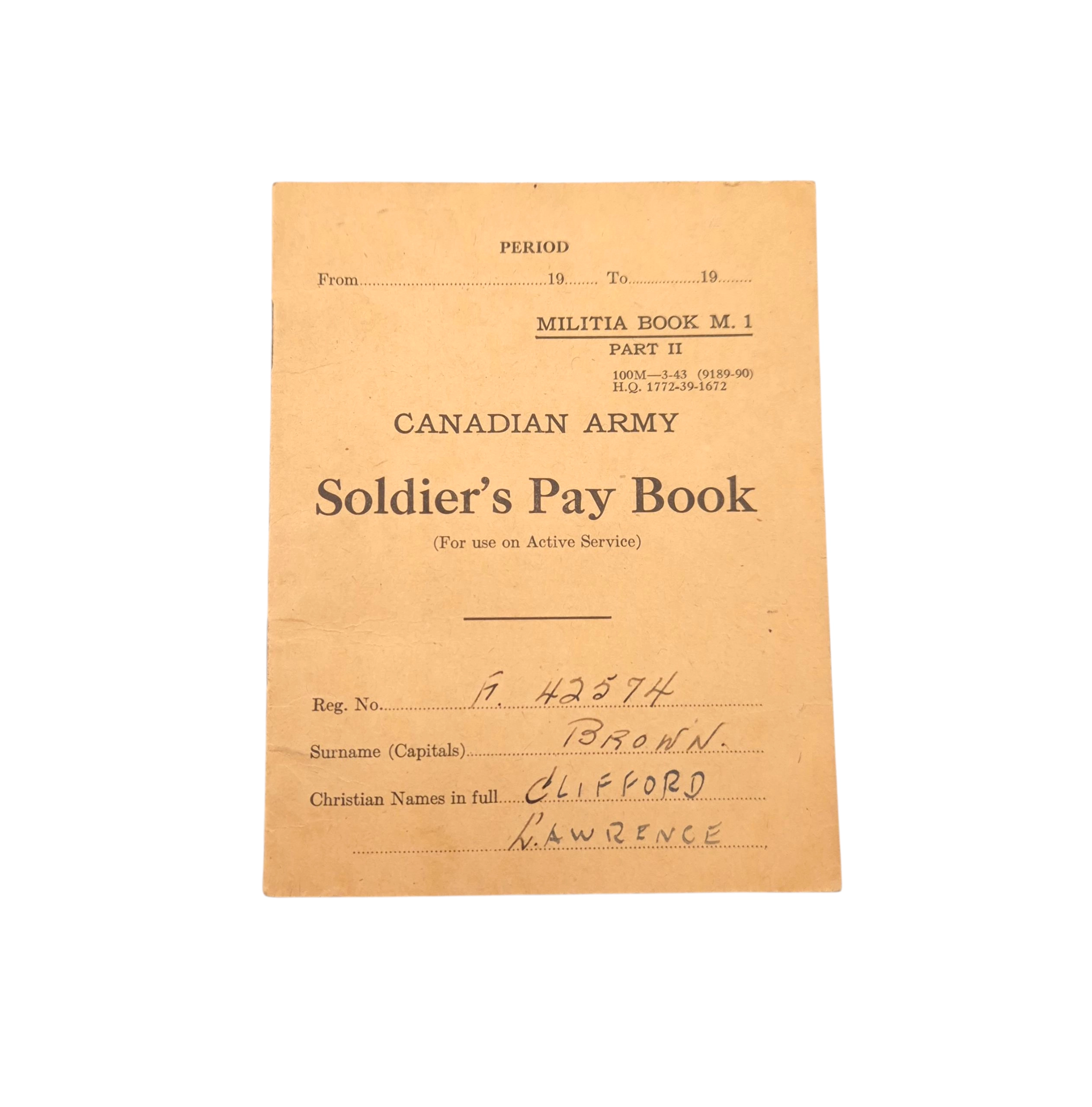 Canadian Medal Grouping – Private C.L. BROWN - West Nova Scotia Regiment - Image 8