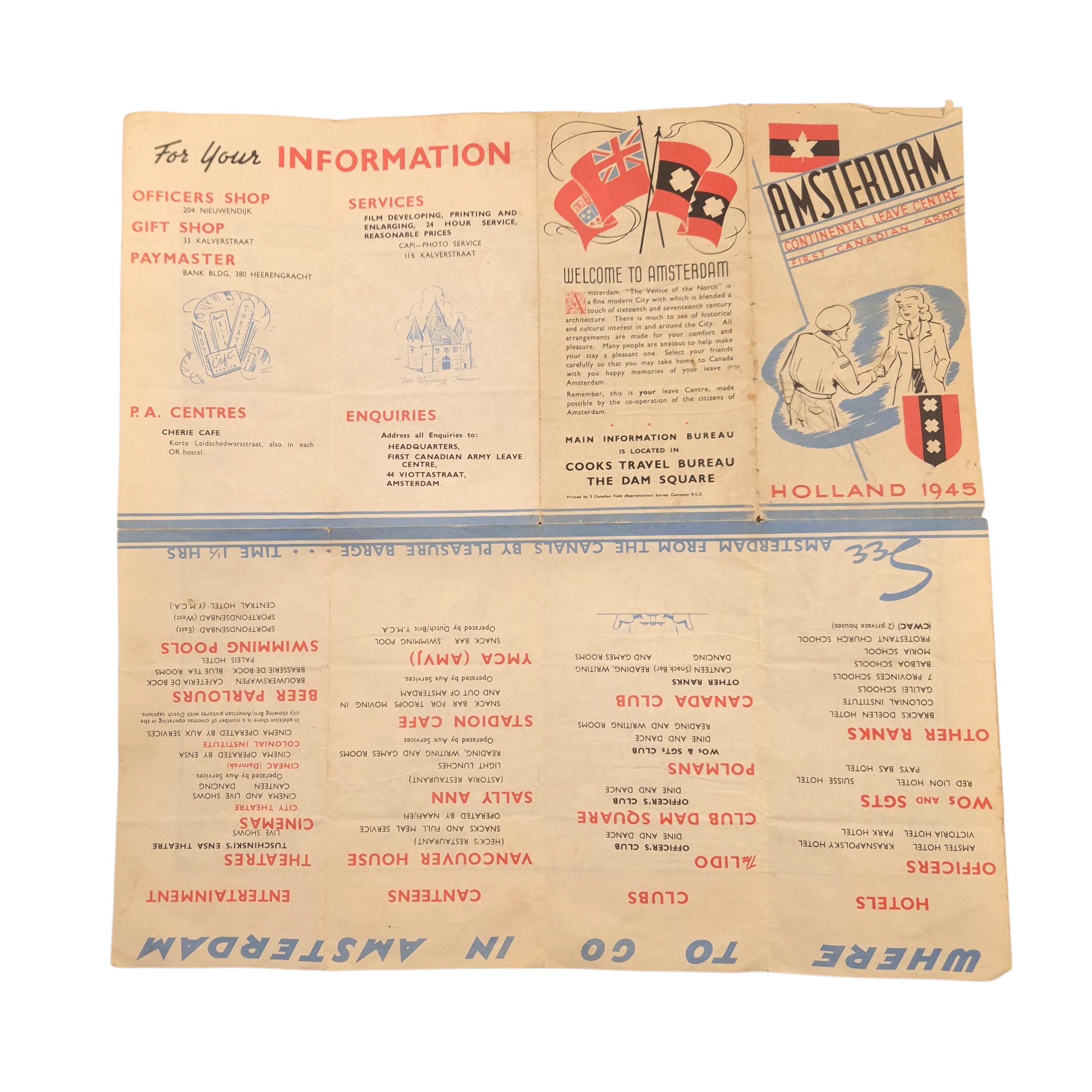 Official Guide Map for Canadian Troops in Amsterdam - Image 3