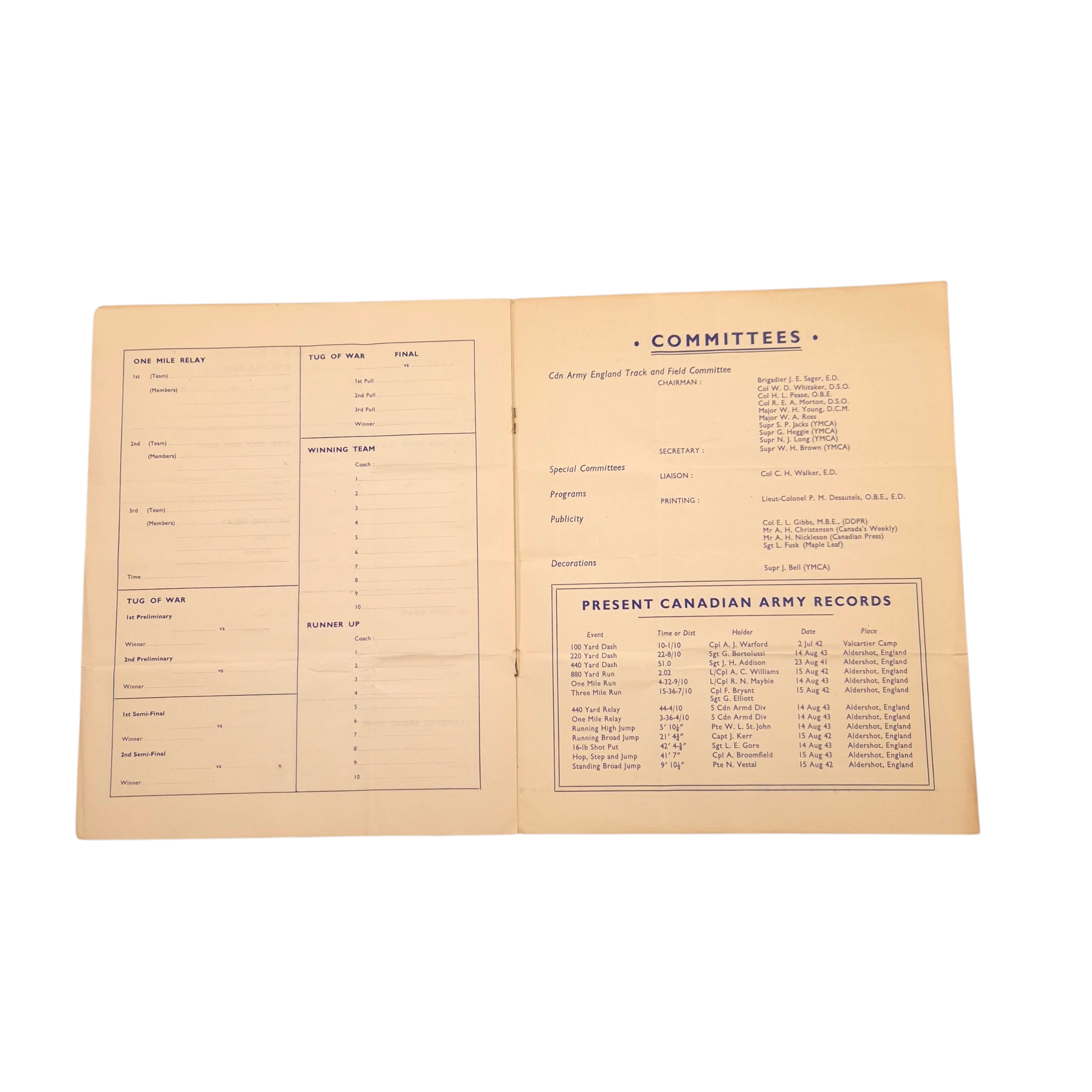 Canadian Army England Championships 1945 Programme - Image 3