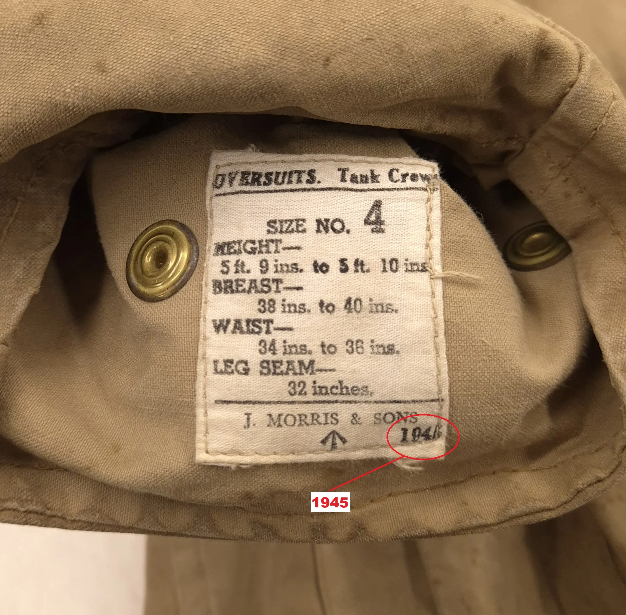 British Oversuit Tank Crew with Hood - 1945 - Image 3