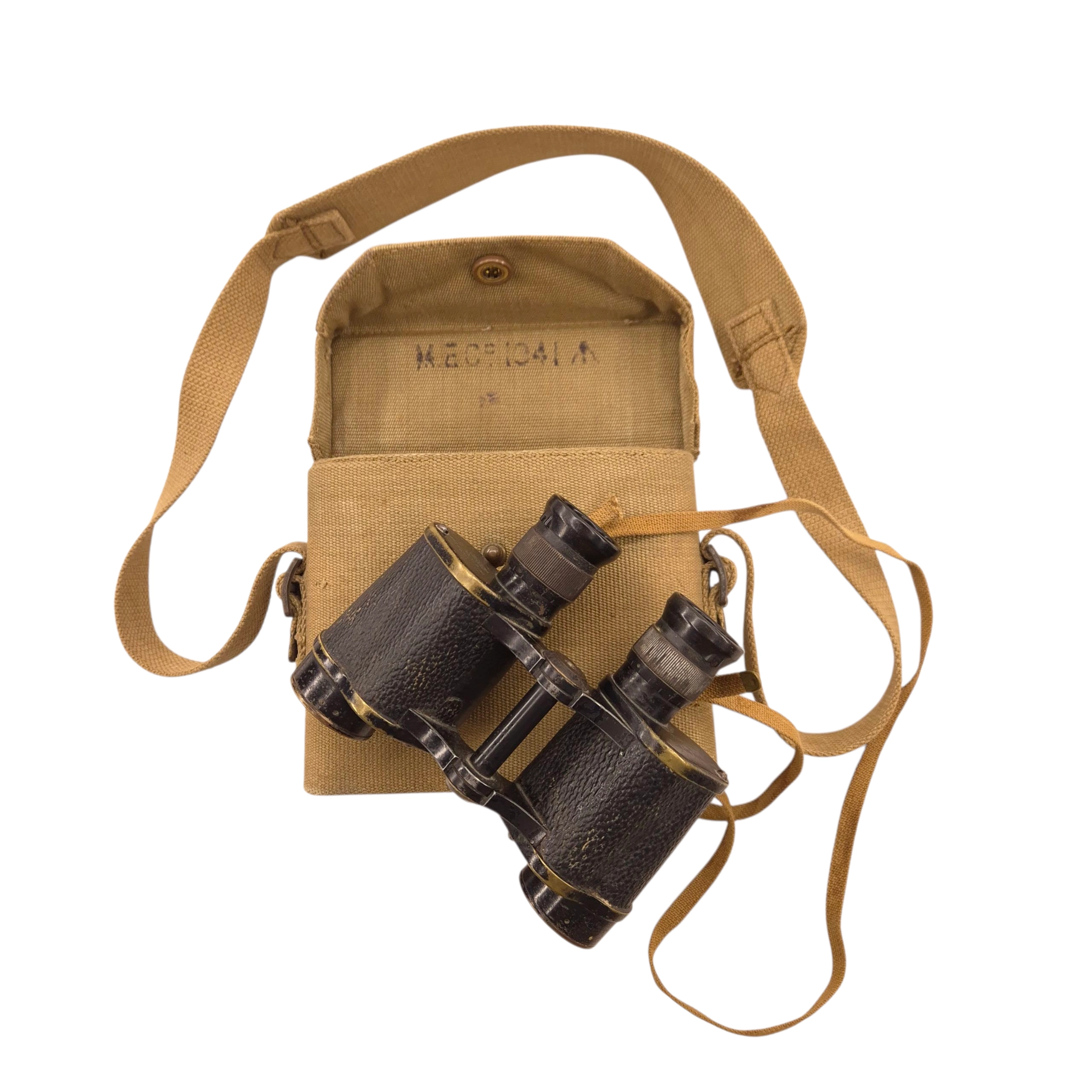 British Binoculars by Kershaw with 1941 MECo Web Case - Image 2