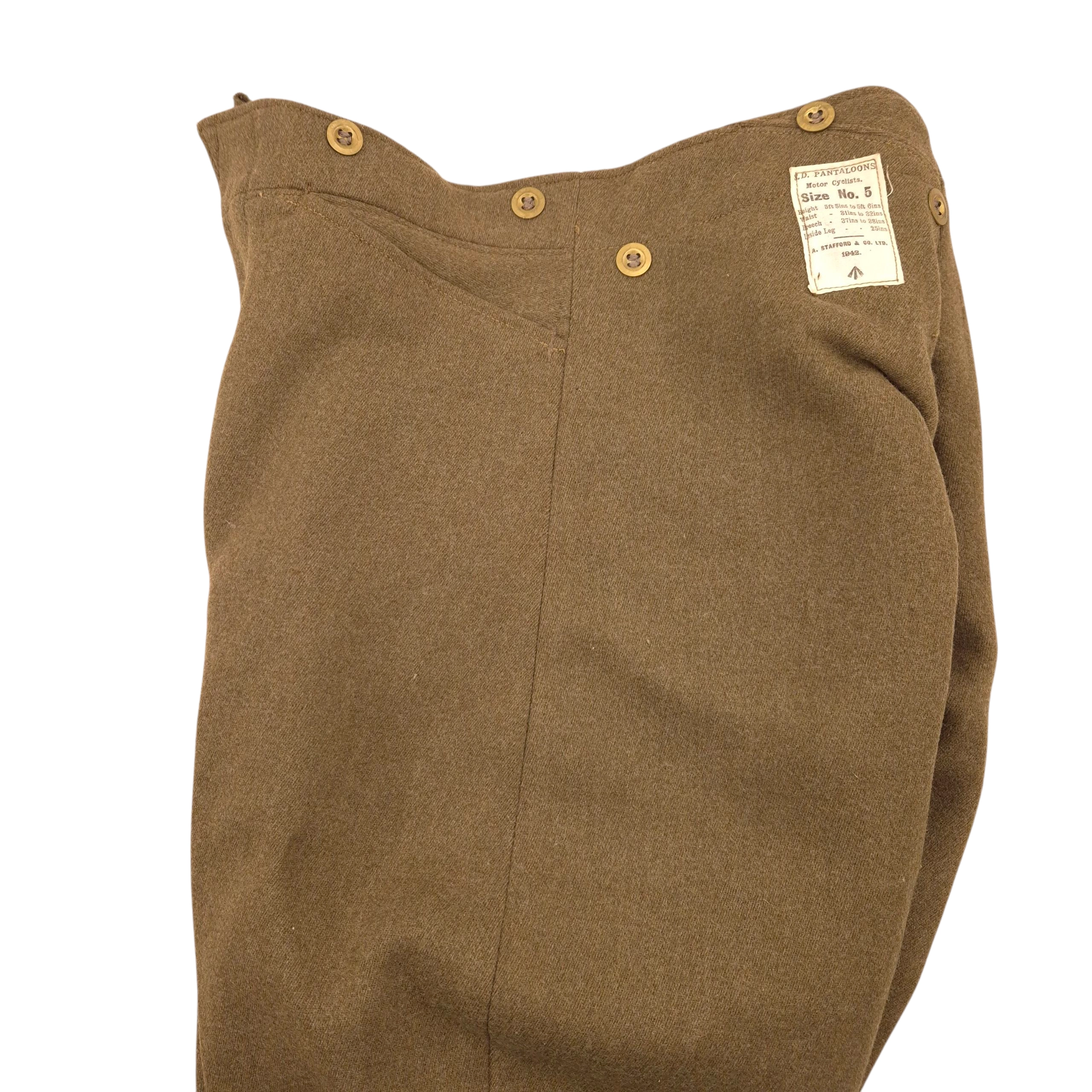 British Motorcycle Breeches - Dated 1942 - Image 9