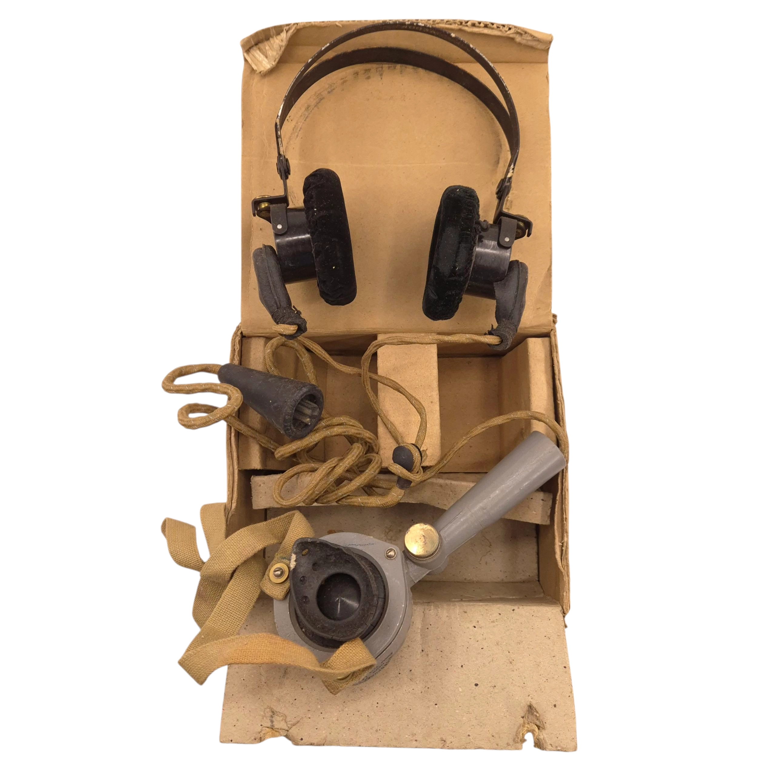 British/Canadian Headphones and Microphone in cardboard-box