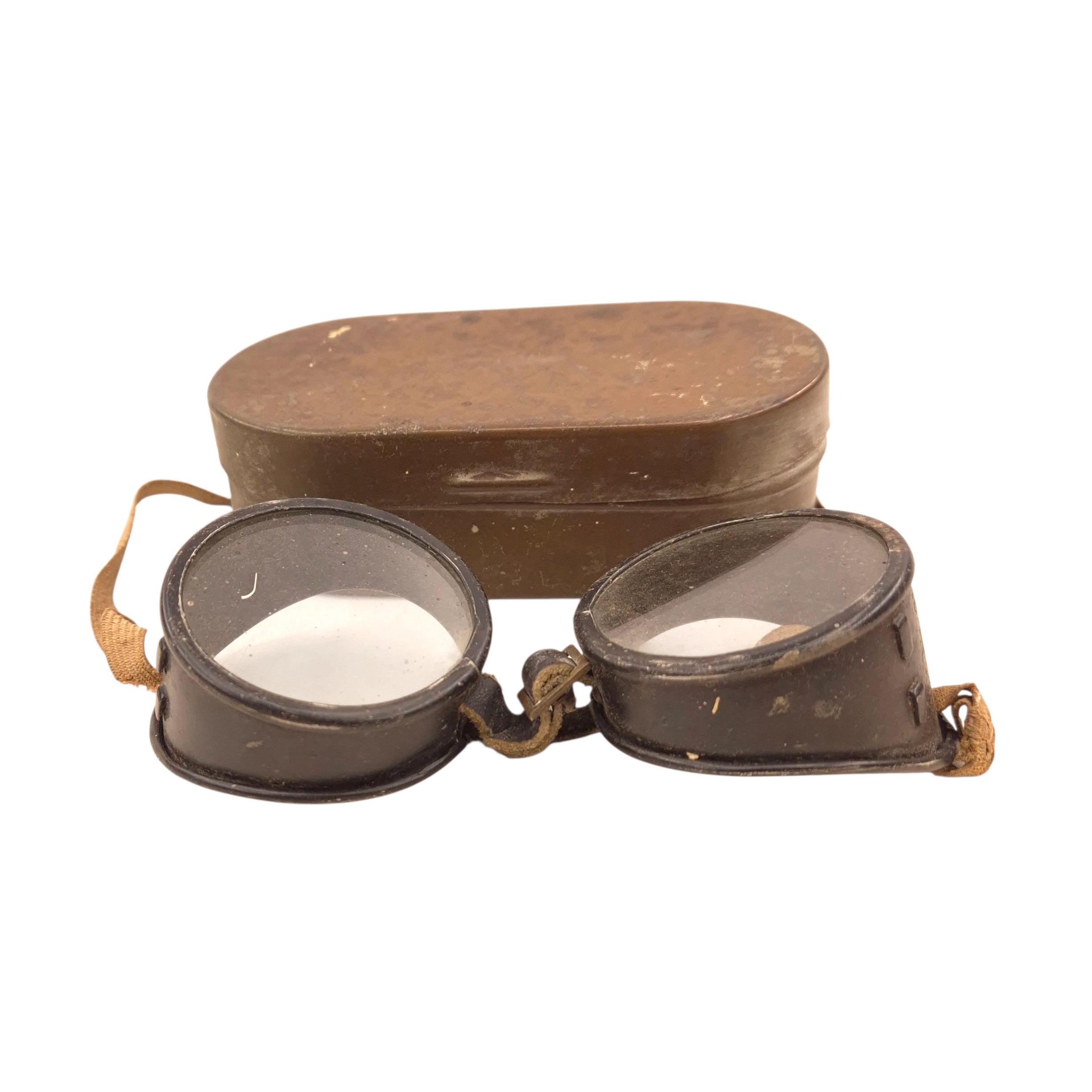 British Dispatch Rider's Goggles in metal box - Image 7
