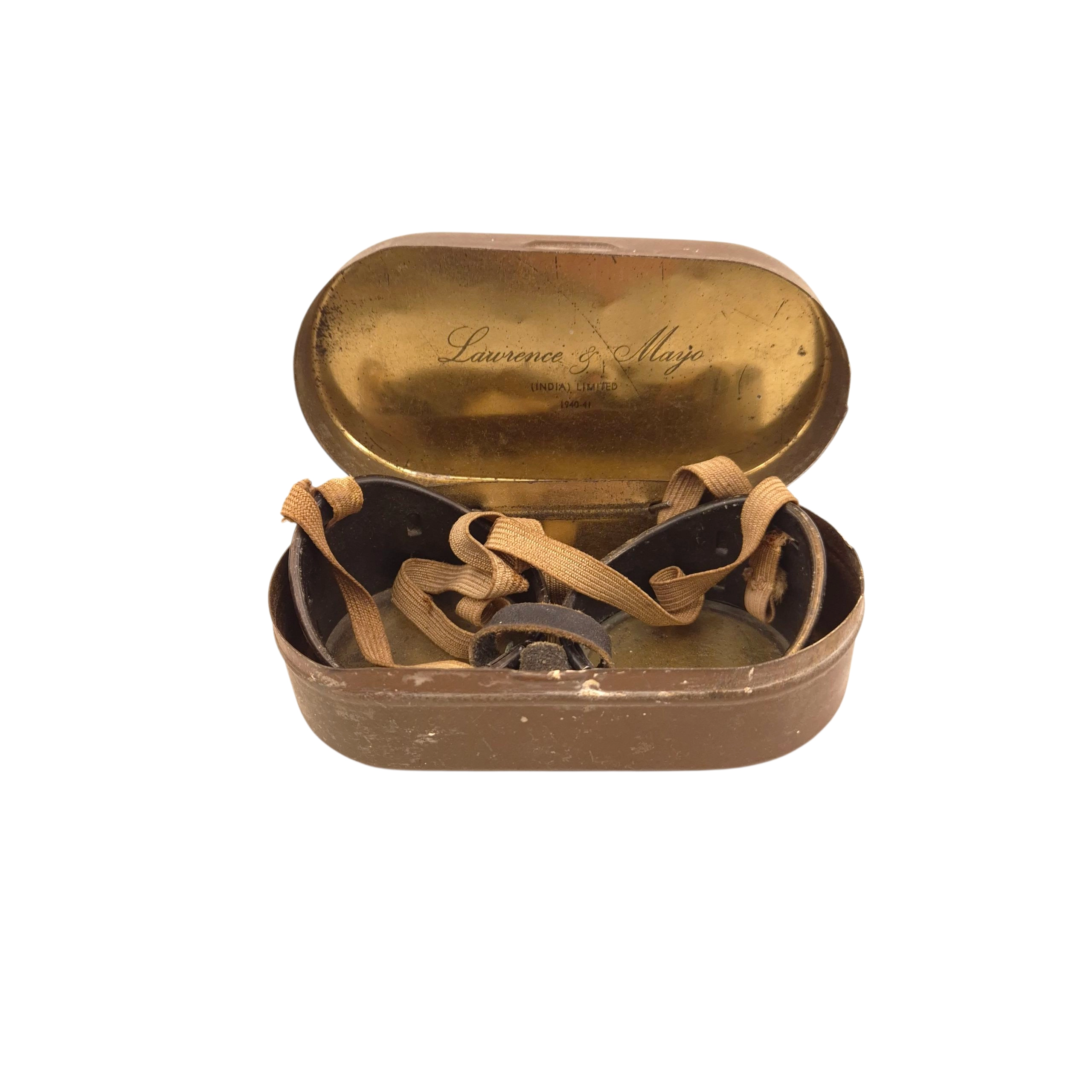 British Dispatch Rider's Goggles in metal box - Image 2