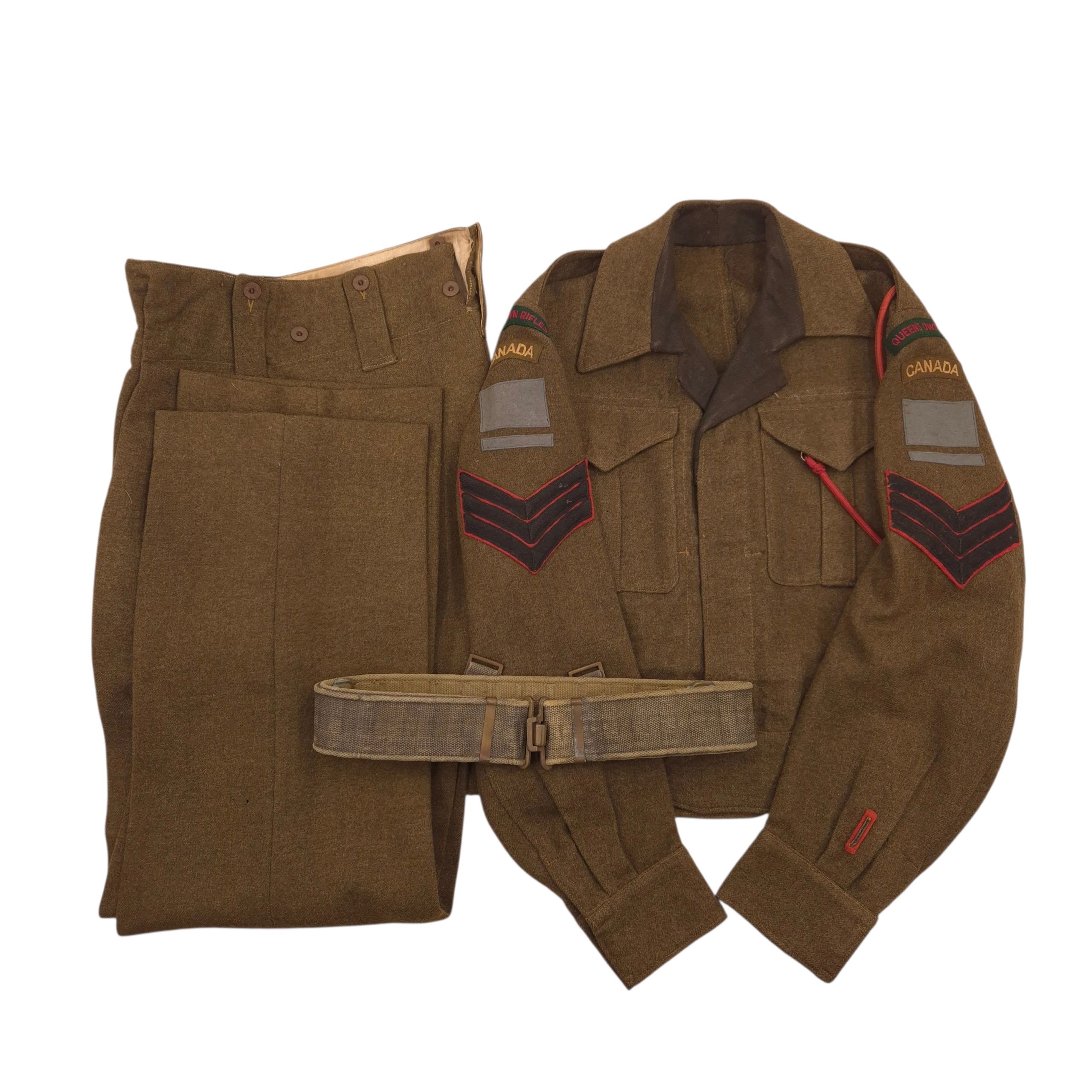 Queen's Own Rifles of Canada - Battle Dress Jacket, Trousers and Belt
