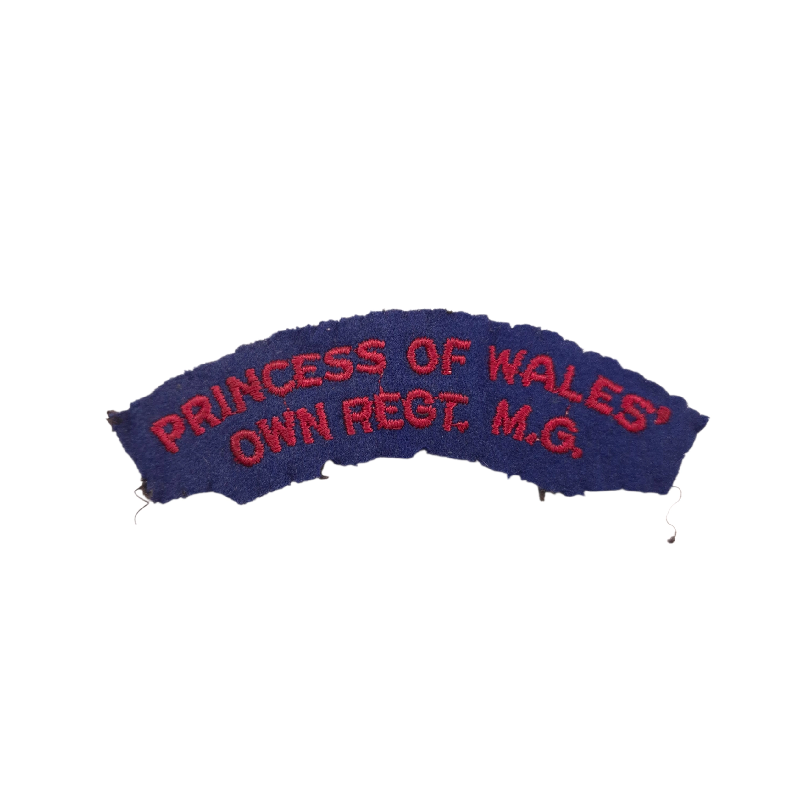 Princess of Wales Own Regiment MG - Embroidered shoulder title