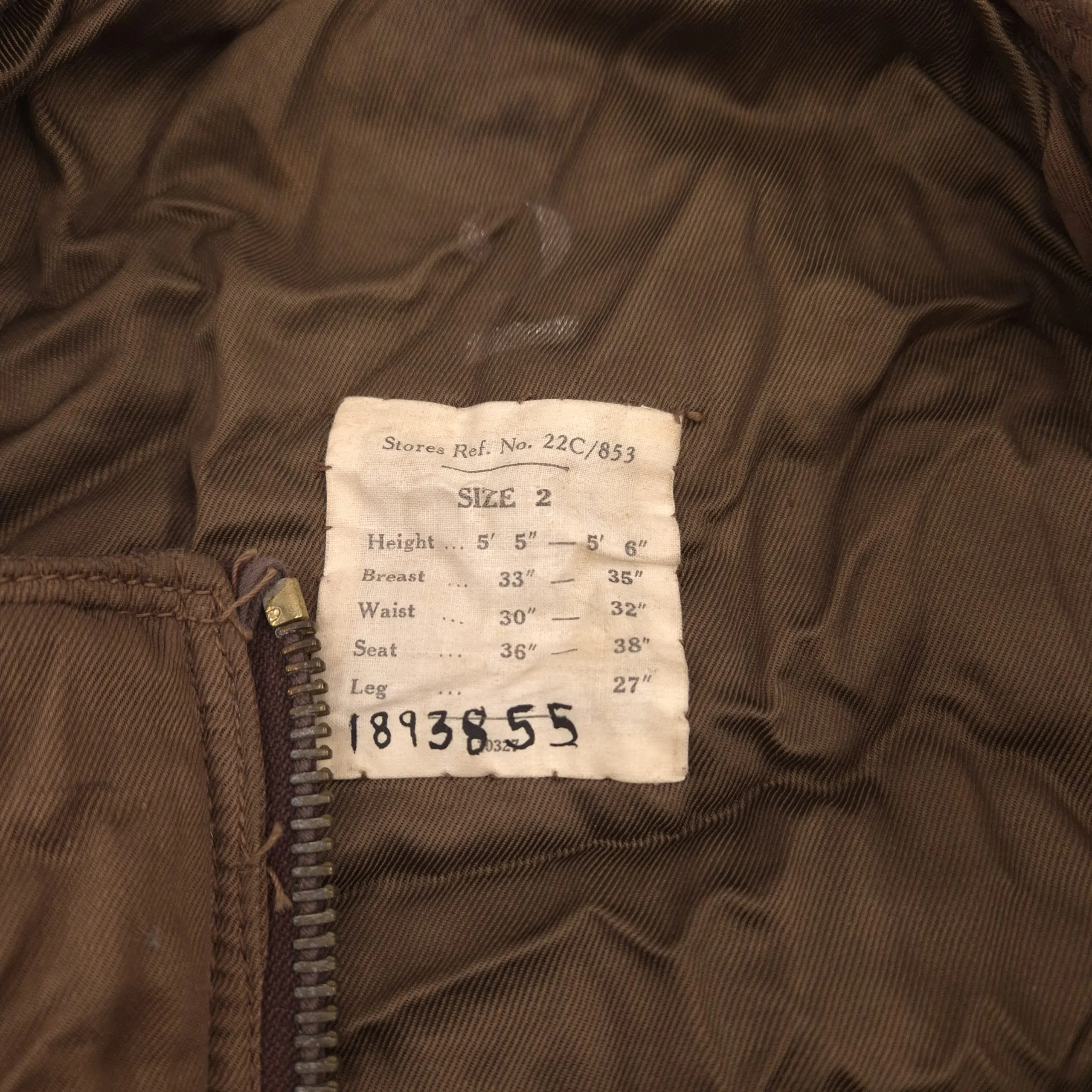 RAF 1941 Pattern Sidcot Suit Liner - Image 3