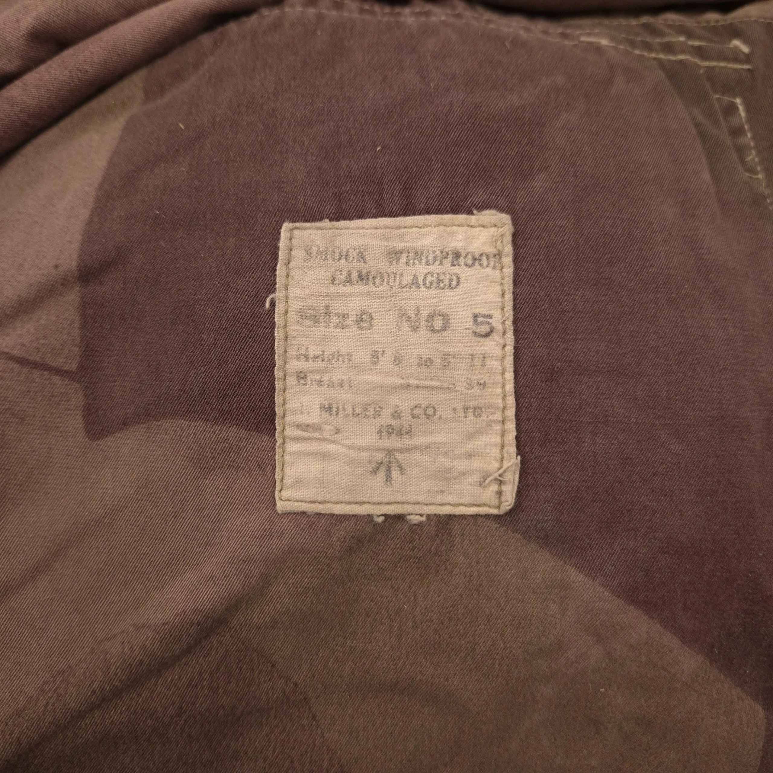 British Windproof Camouflaged Smock - 1944 - Image 3