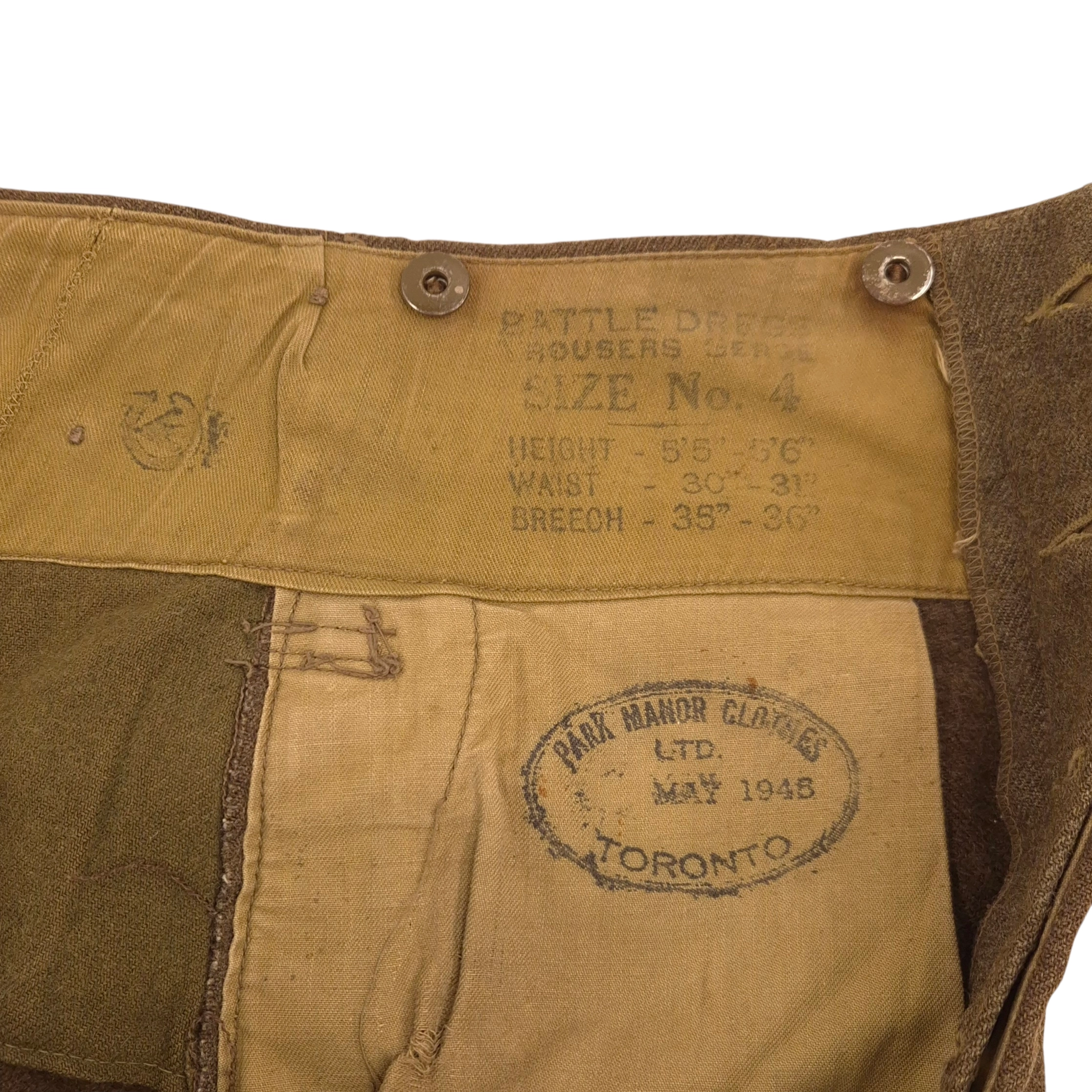 Canadian P37 Battle Dress Trousers - 1945 - Image 5