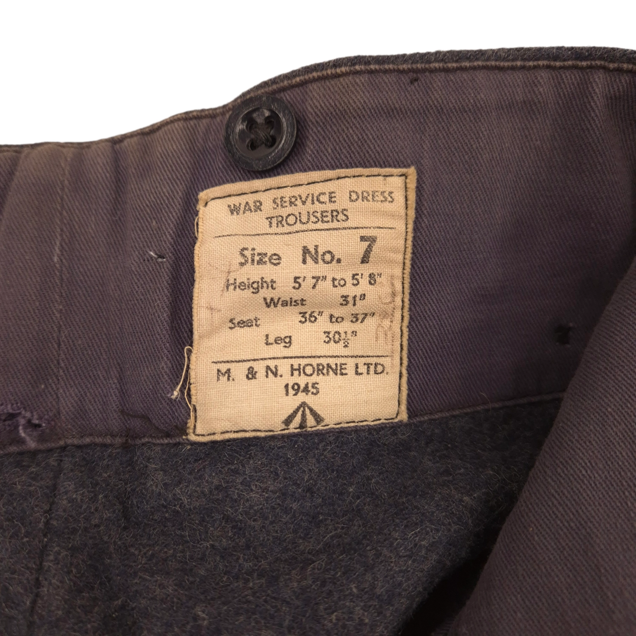 RAF War Service Trousers - Dated 1945 - Image 2