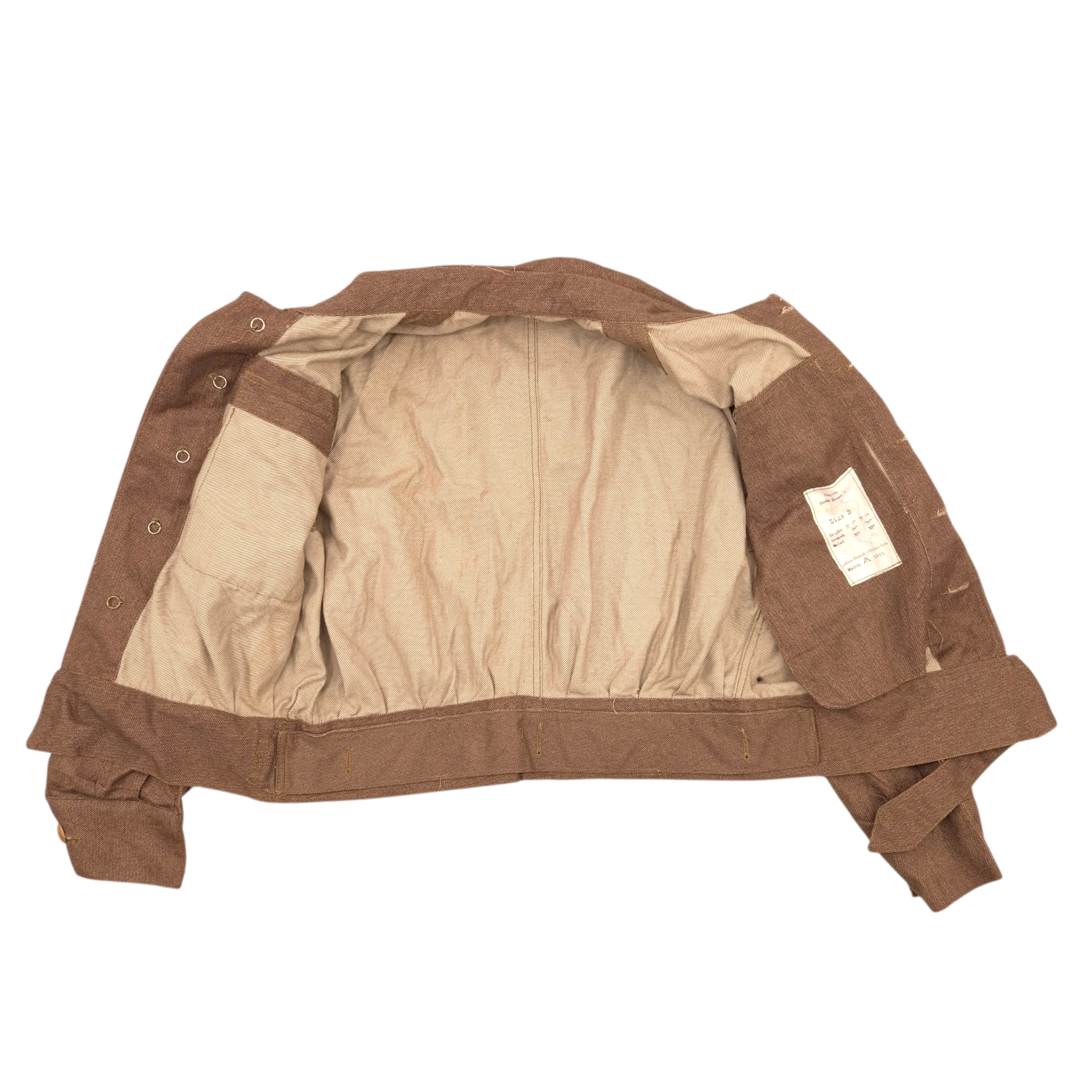 British Brown Denim Battledress Blouse - Dated 1941 - Image 3