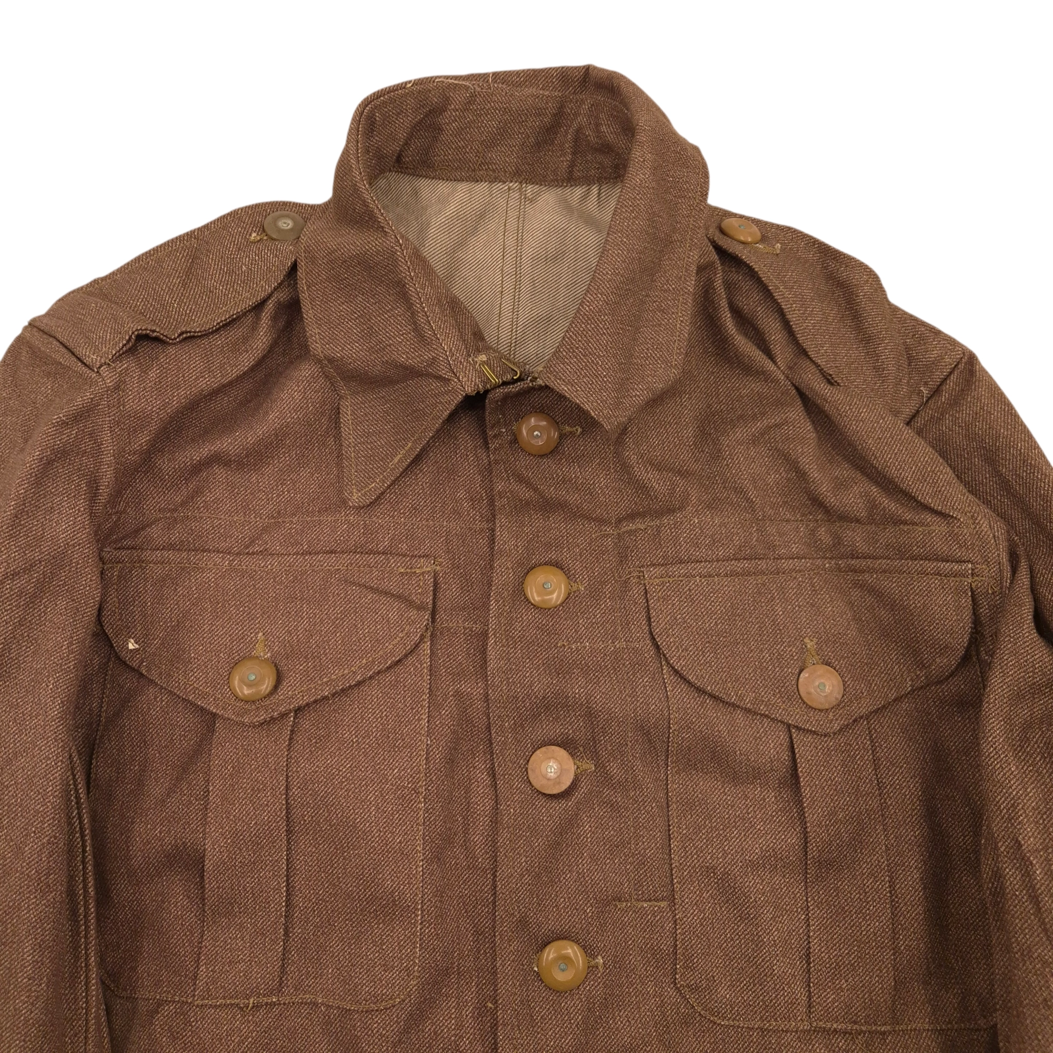 British Brown Denim Battledress Blouse - Dated 1941 - Image 5