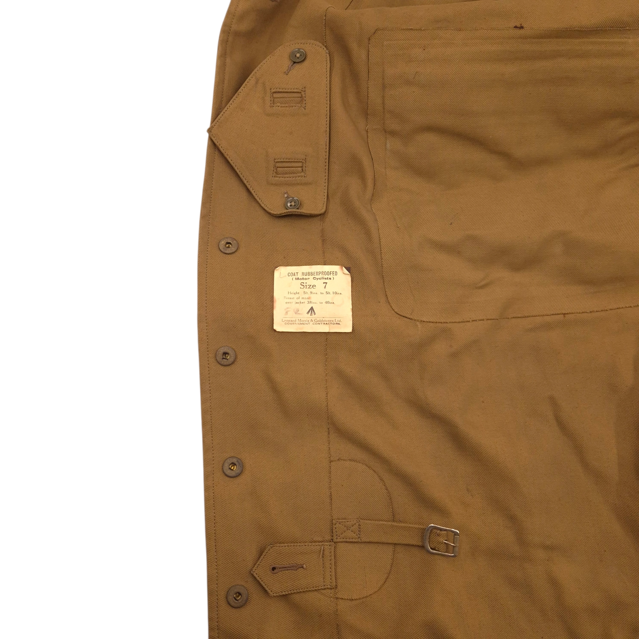 British (Canadian) Motorcycle Waterproof Coat, 1942 - Image 12